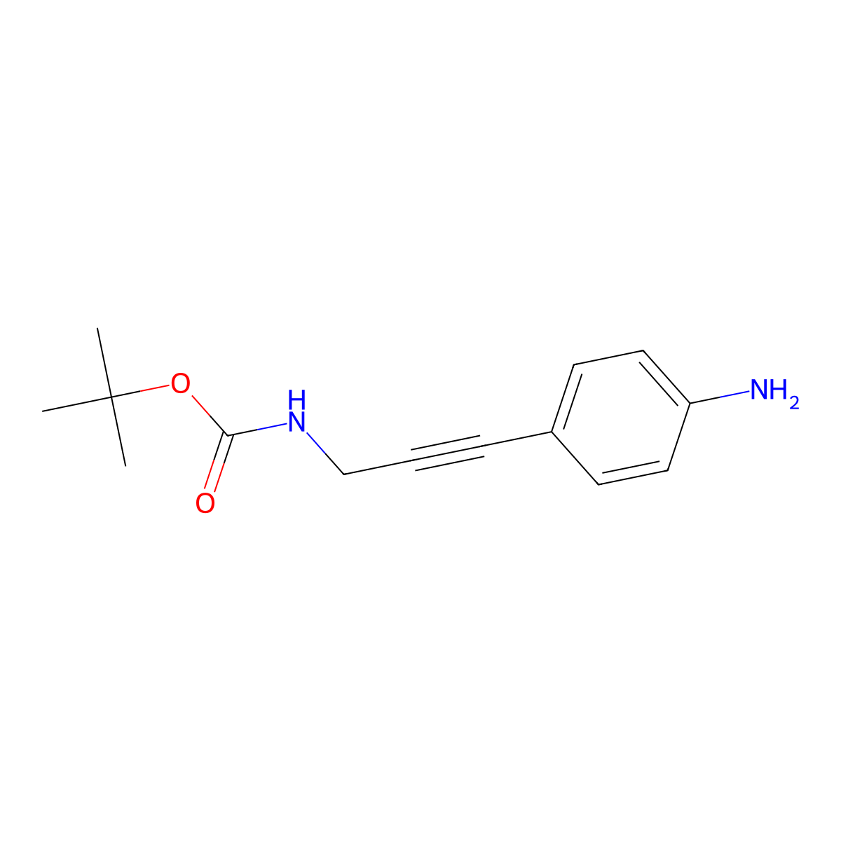tert-butyl N-[3-(4-aminophenyl)prop-2-yn-1-yl]carbamate molecular structure, CAS 2358994-04-2