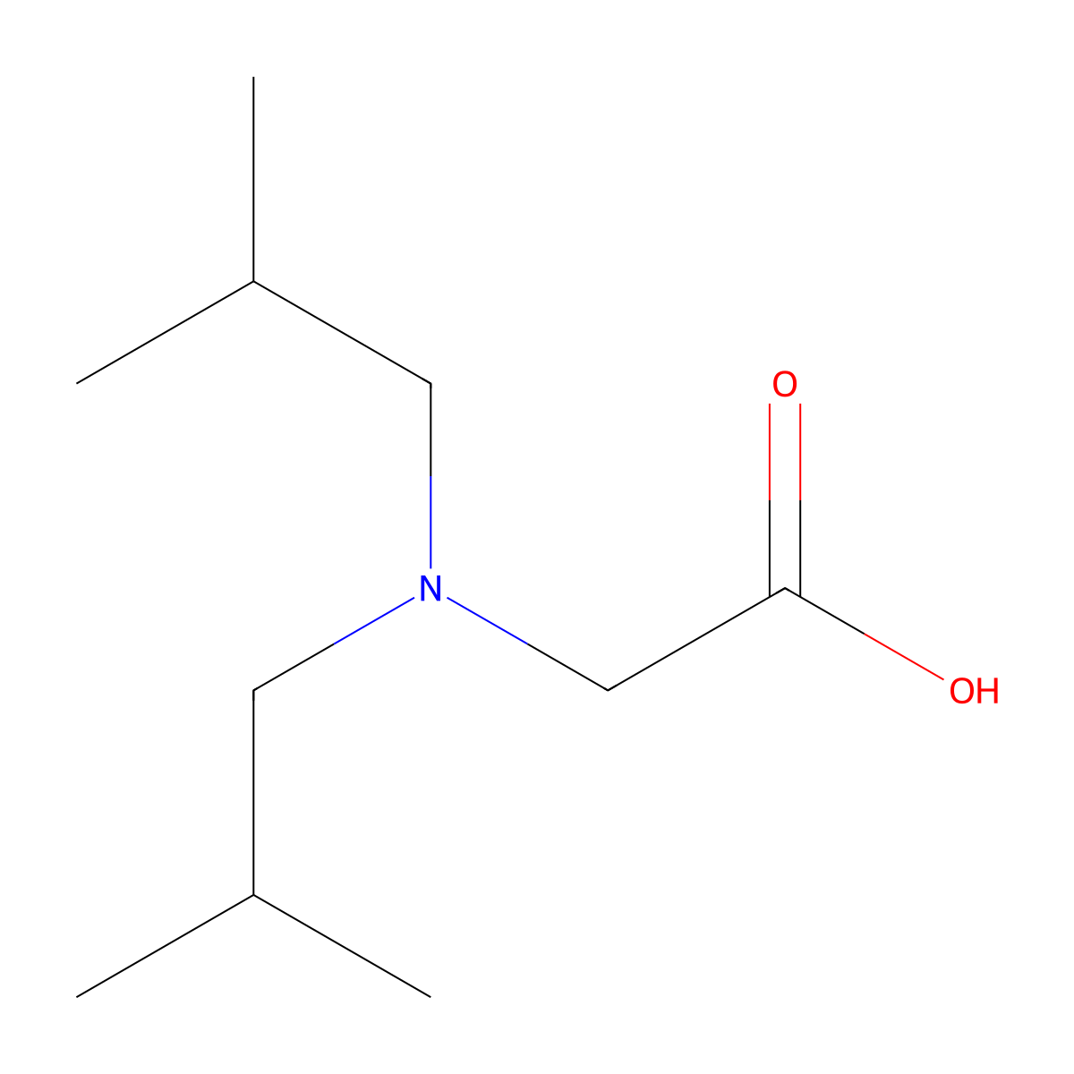 2-(Diisobutylamino)acetic acid molecular structure, CAS 23590-04-7