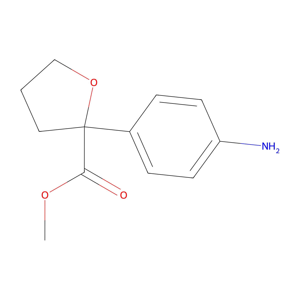 Methyl 2-(4-aminophenyl)oxolane-2-carboxylate molecular structure, CAS 2359008-64-1