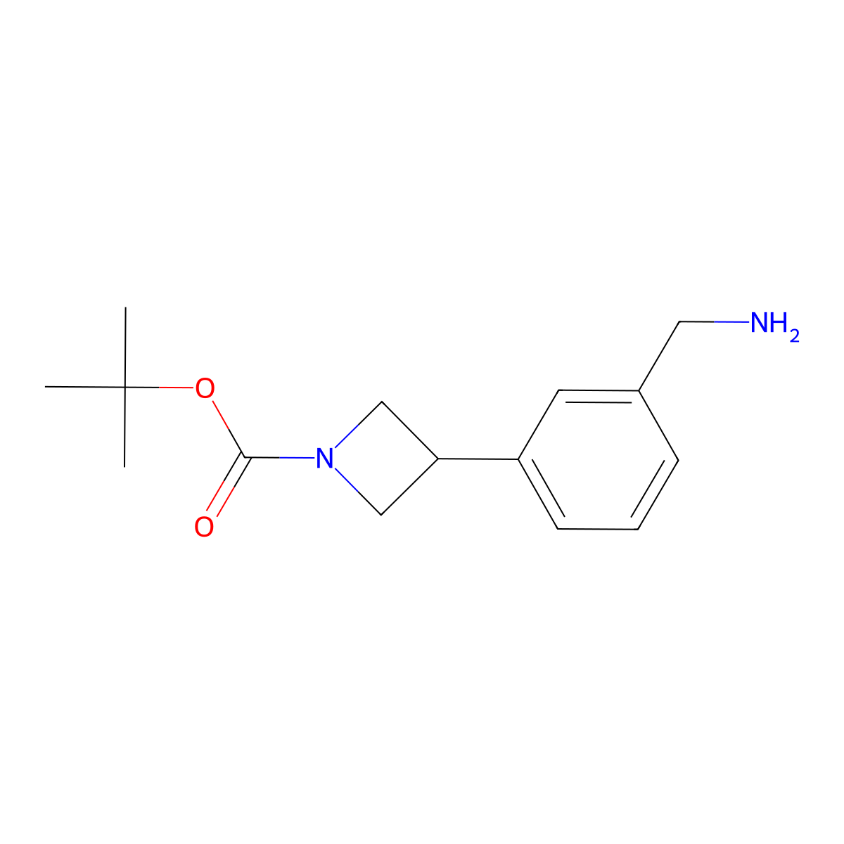 Tert-butyl 3-[3-(aminomethyl)phenyl]azetidine-1-carboxylate molecular structure, CAS 2359065-54-4