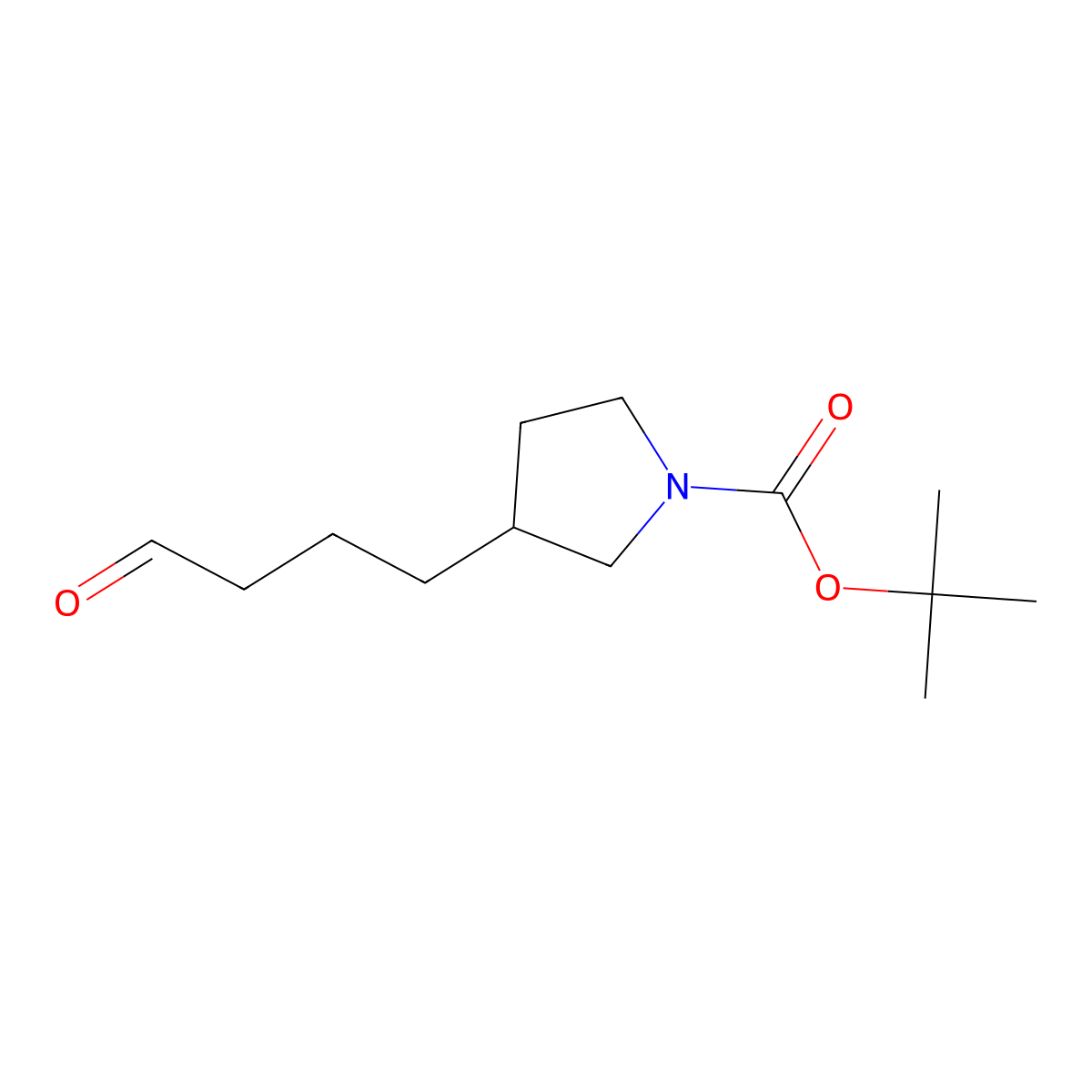 Tert-butyl 3-(4-oxobutyl)pyrrolidine-1-carboxylate molecular structure, CAS 2359105-54-5