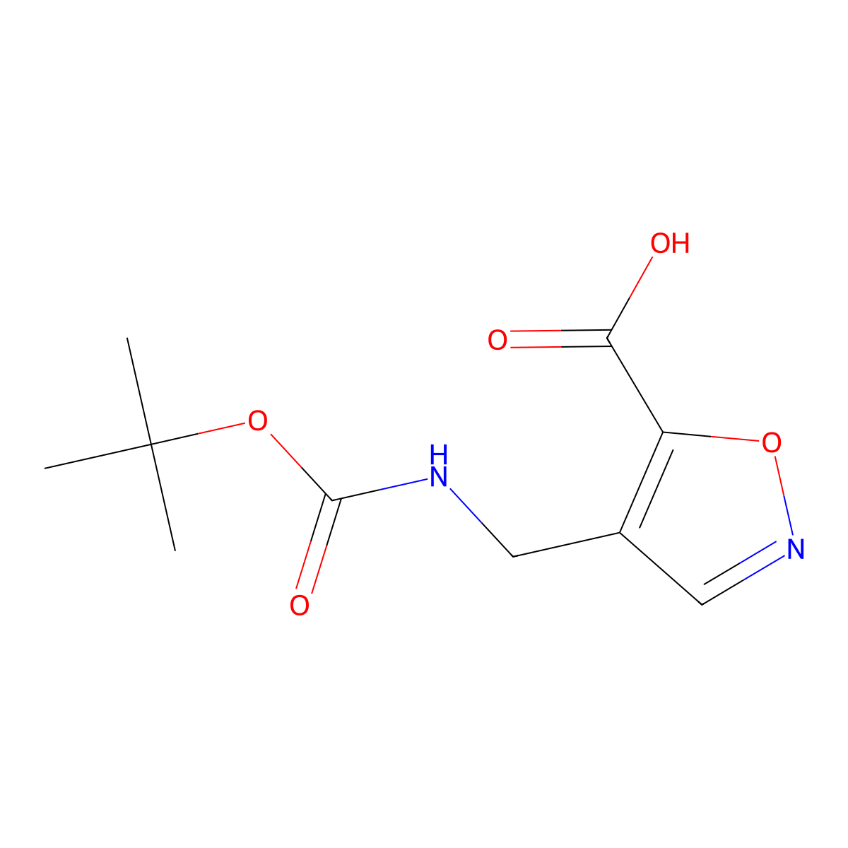 4-({[(Tert-butoxy)carbonyl]amino}methyl)-1,2-oxazole-5-carboxylic acid molecular structure, CAS 2359121-31-4