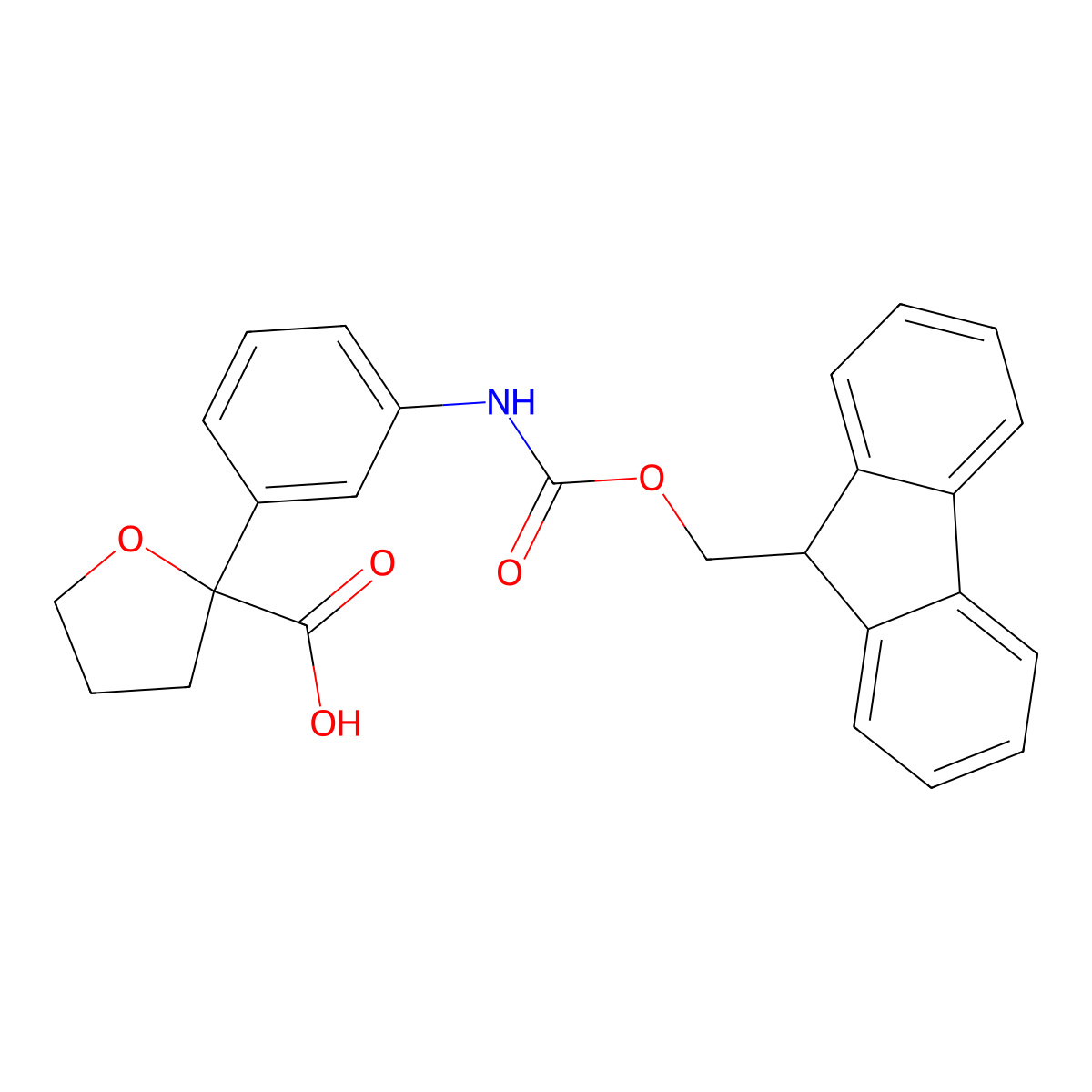 2-[3-({[(9H-fluoren-9-yl)methoxy]carbonyl}amino)phenyl]oxolane-2-carboxylic acid molecular structure, CAS 2359138-03-5