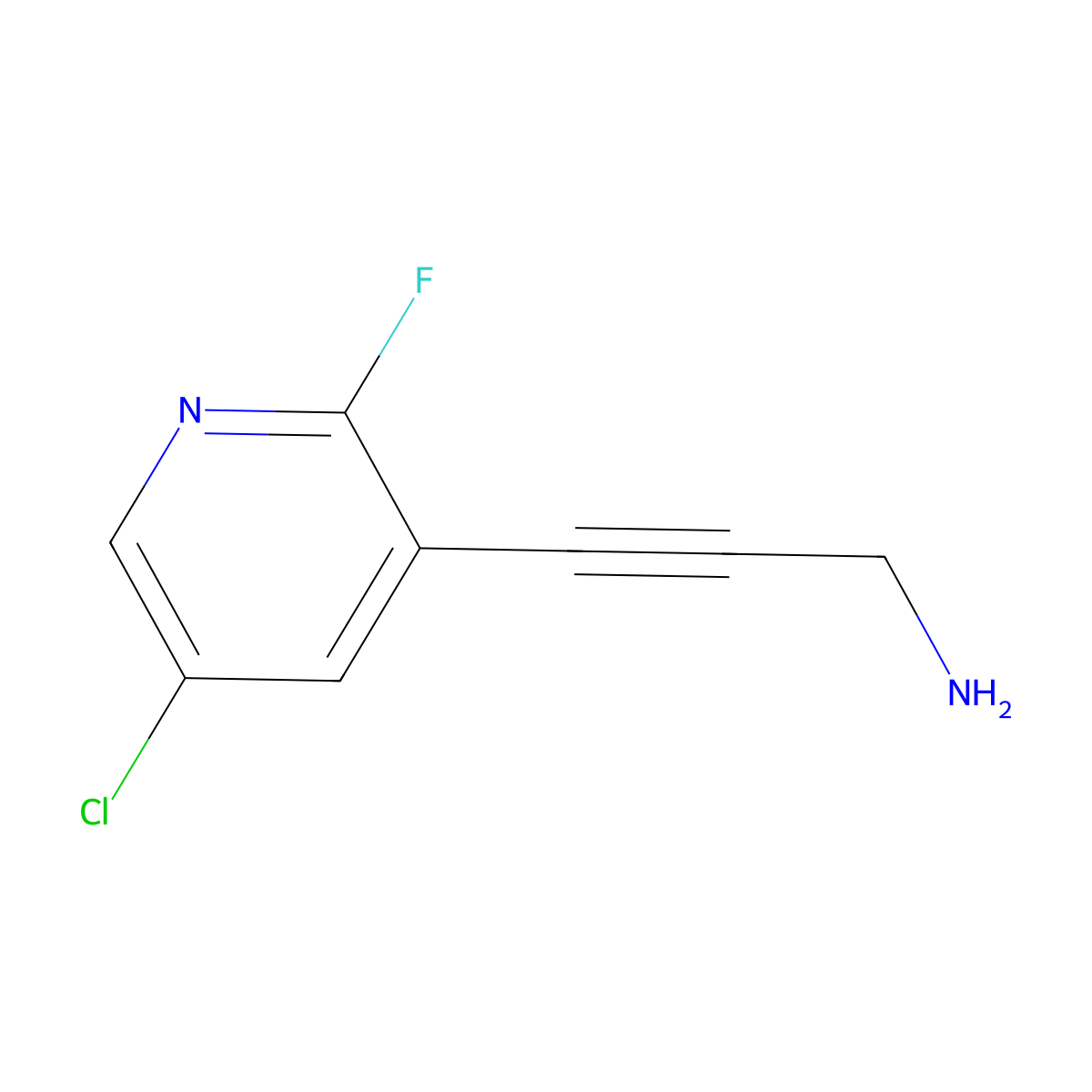 3-(5-Chloro-2-fluoropyridin-3-yl)prop-2-yn-1-amine molecular structure, CAS 2359141-84-5
