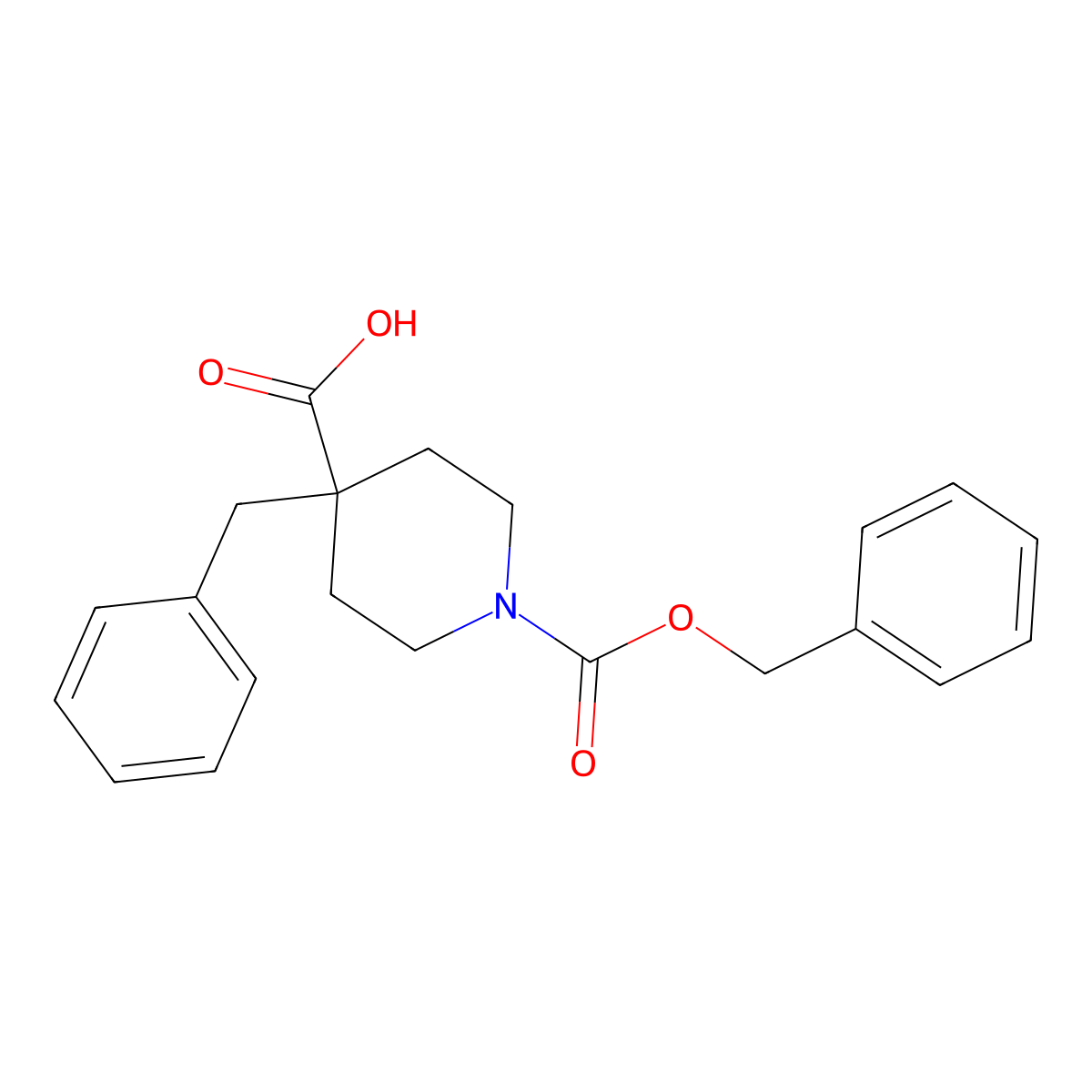 4-Benzyl-1-[(benzyloxy)carbonyl]piperidine-4-carboxylic acid molecular structure, CAS 2359156-57-1