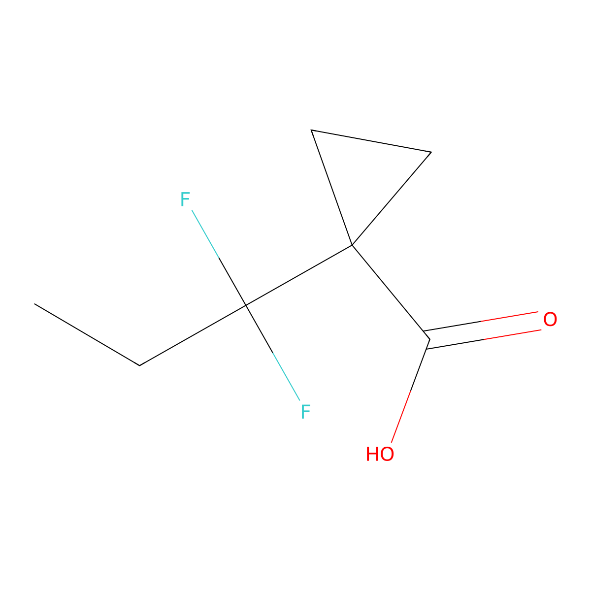 1-(1,1-Difluoropropyl)cyclopropane-1-carboxylicacid molecular structure, CAS 2359193-86-3
