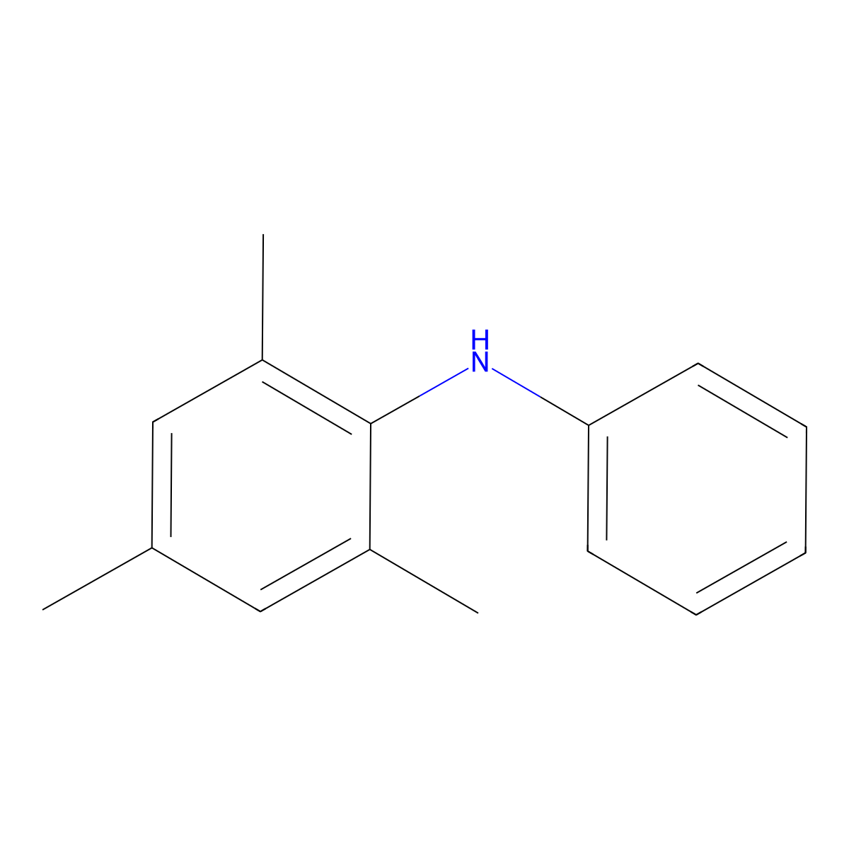 2,4,6-Trimethyl-N-phenylaniline molecular structure, CAS 23592-67-8
