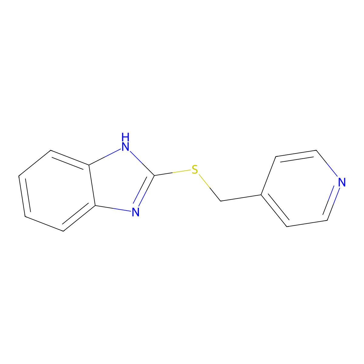 2-((2-(4-Pyridyl)methyl)thio)benzimidazole molecular structure, CAS 23593-14-8