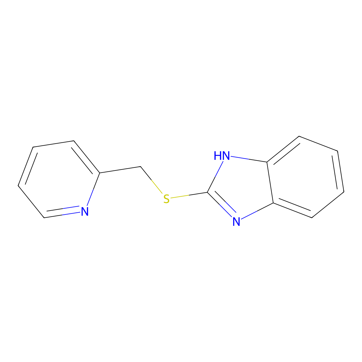 2-((pyridin-2-ylmethyl)thio)-1H-benzo[d]imidazole molecular structure, CAS 23593-22-8