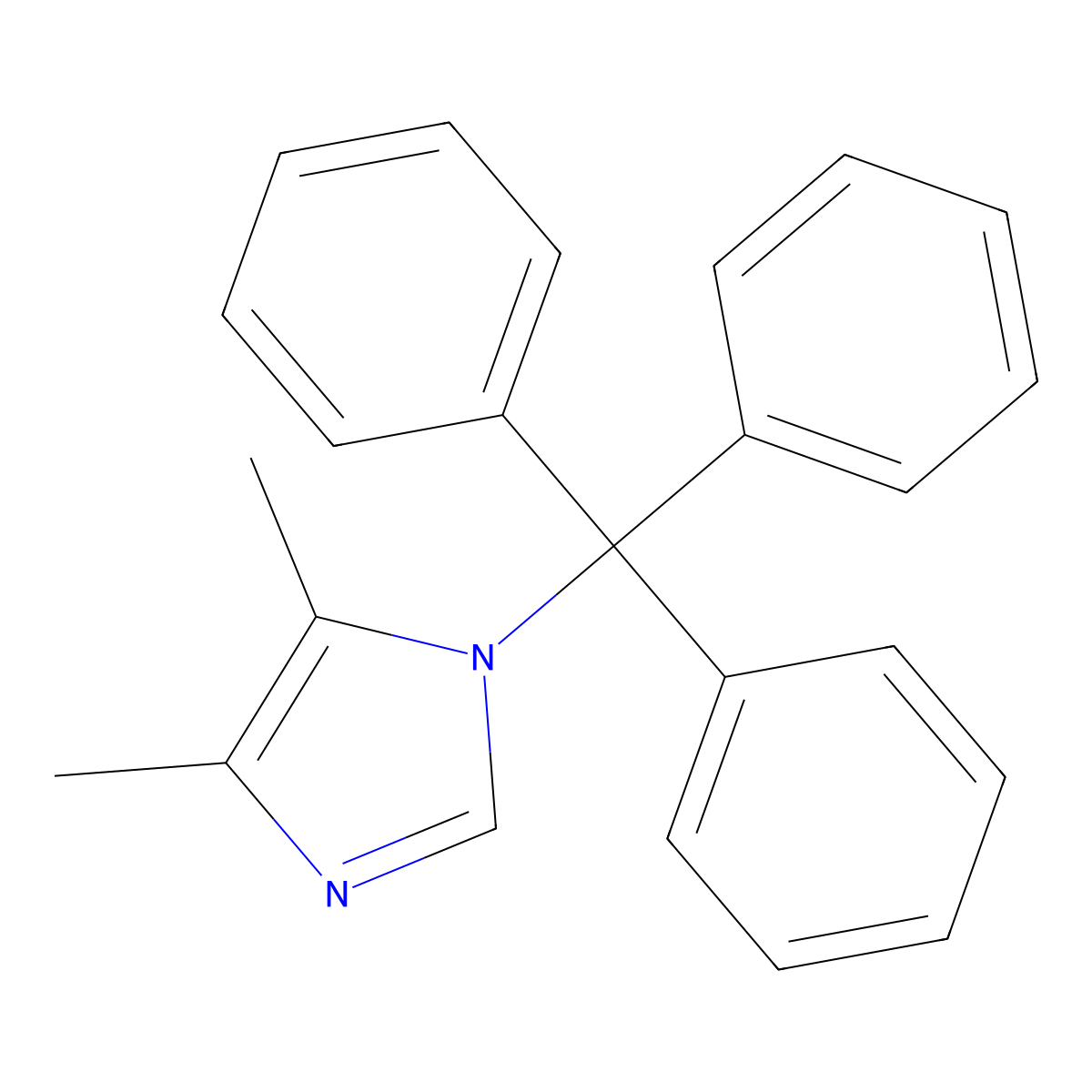 4,5-dimethyl-1-(triphenylmethyl)-1H-imidazole molecular structure, CAS 23593-70-6