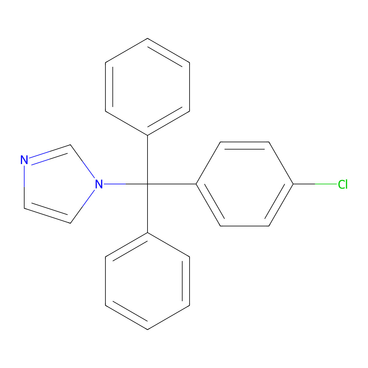 1-[(4-Chlorophenyl)diphenylmethyl]-1H-imidazole molecular structure, CAS 23593-71-7