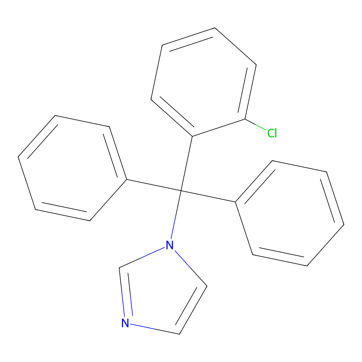 Clotrimazole molecular structure, CAS 23593-75-1