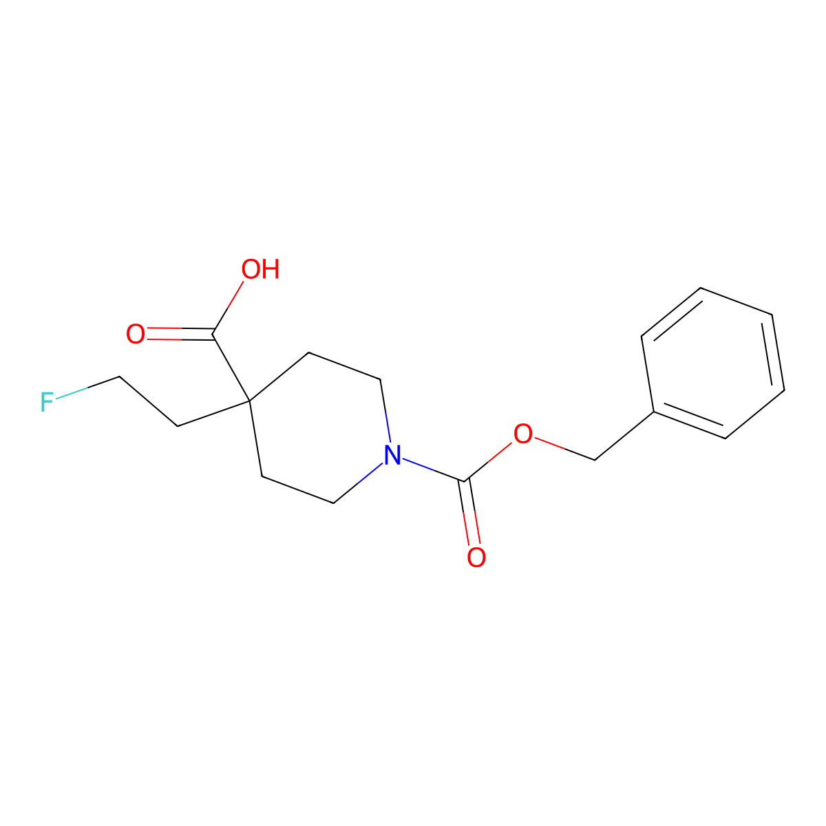 1-[(Benzyloxy)carbonyl]-4-(2-fluoroethyl)piperidine-4-carboxylic acid molecular structure, CAS 2359329-07-8