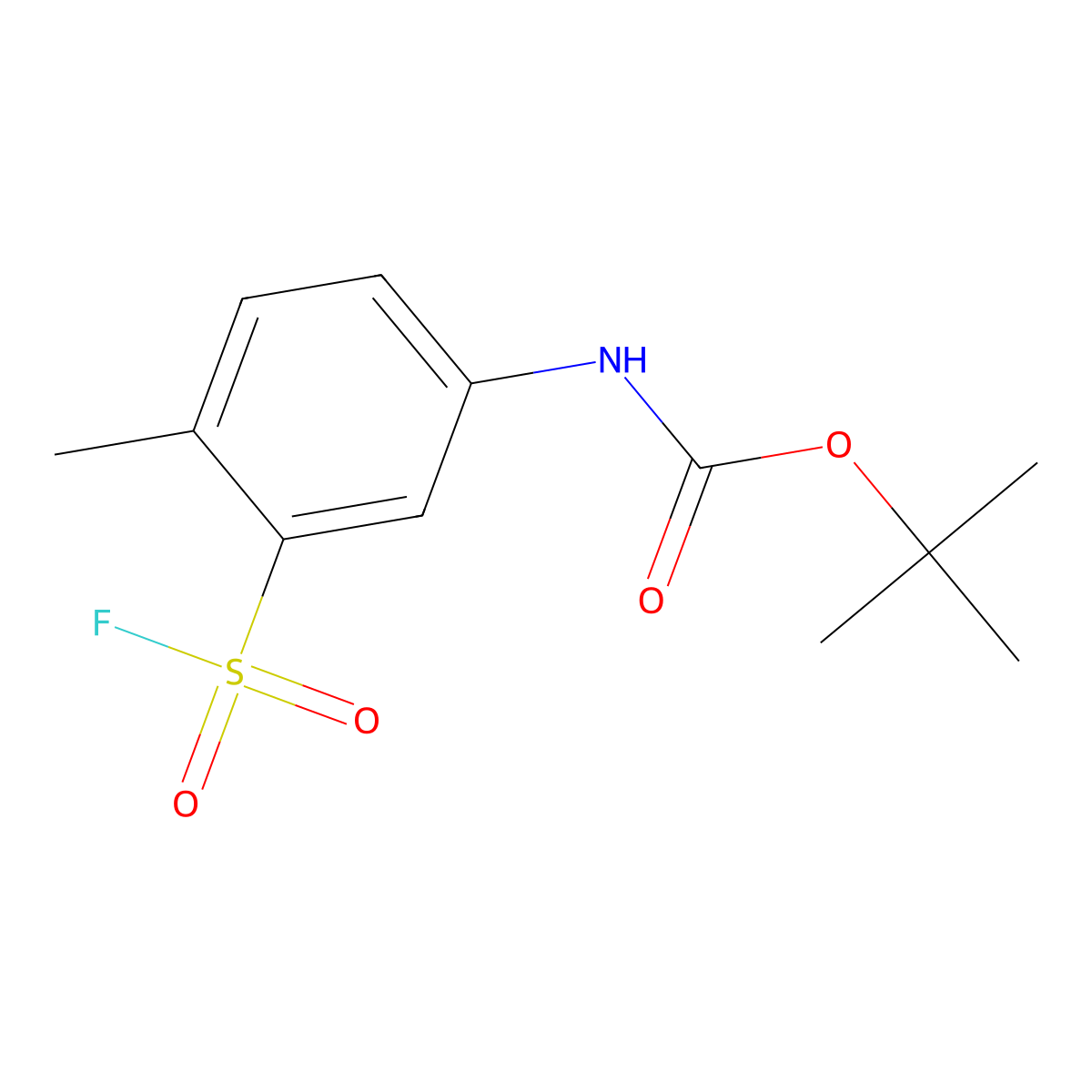 tert-butyl N-[3-(fluorosulfonyl)-4-methylphenyl]carbamate molecular structure, CAS 2359365-34-5