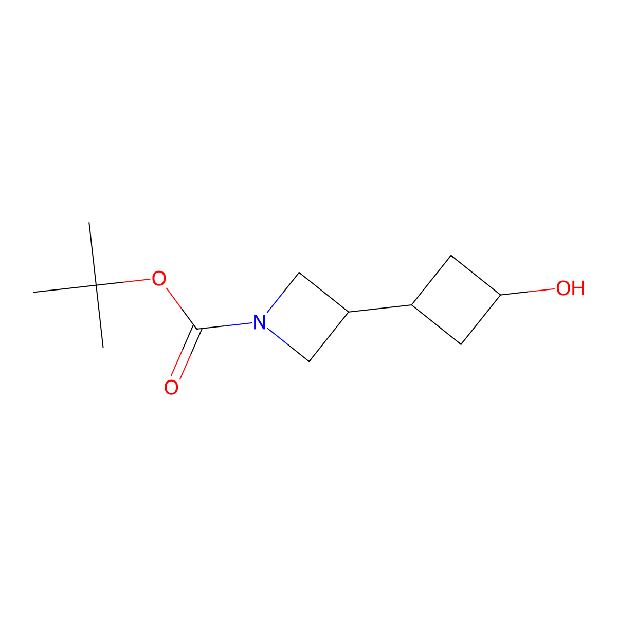 tert-Butyl 3-(3-hydroxycyclobutyl)azetidine-1-carboxylate molecular structure, CAS 2359439-86-2