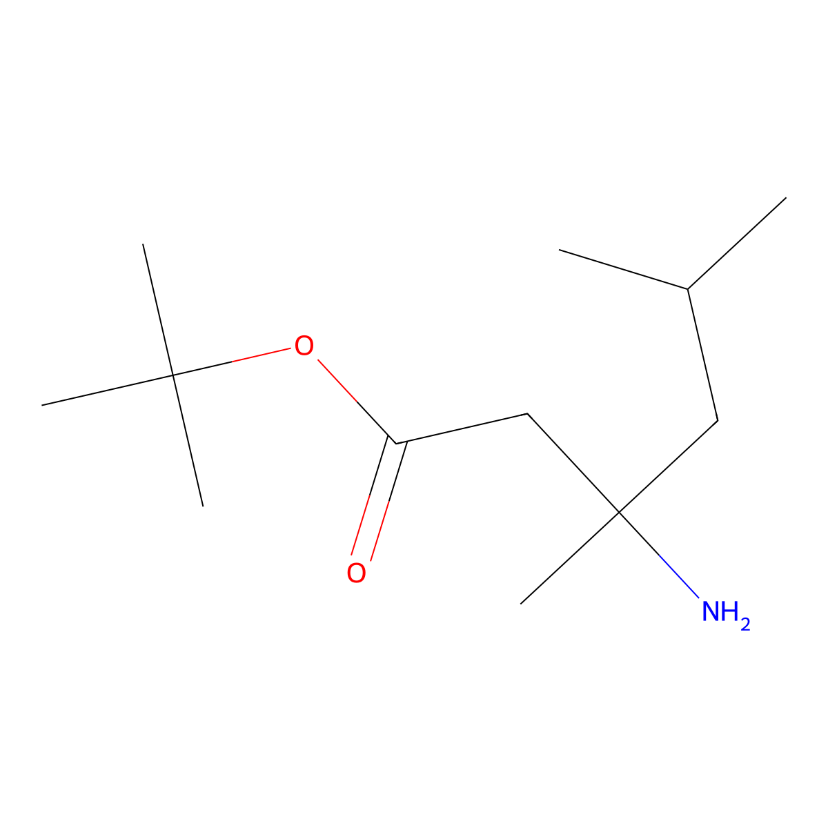 Tert-butyl 3-amino-3,5-dimethylhexanoate molecular structure, CAS 2359454-21-8