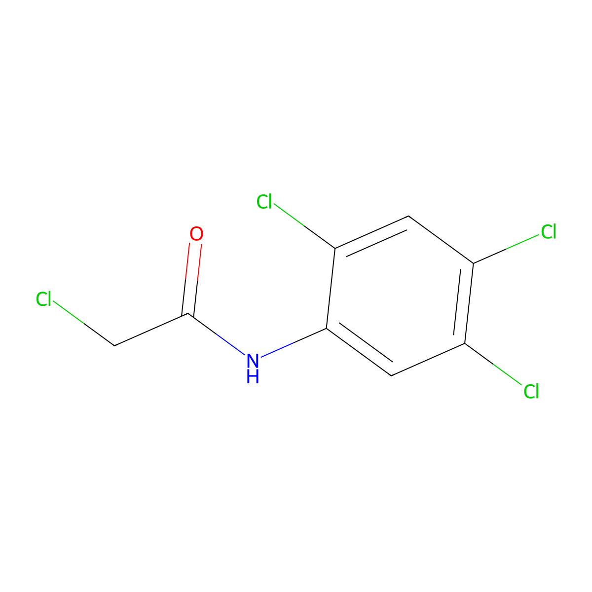 2,2',4',5'-Tetrachloroacetanilide molecular structure, CAS 23595-42-8