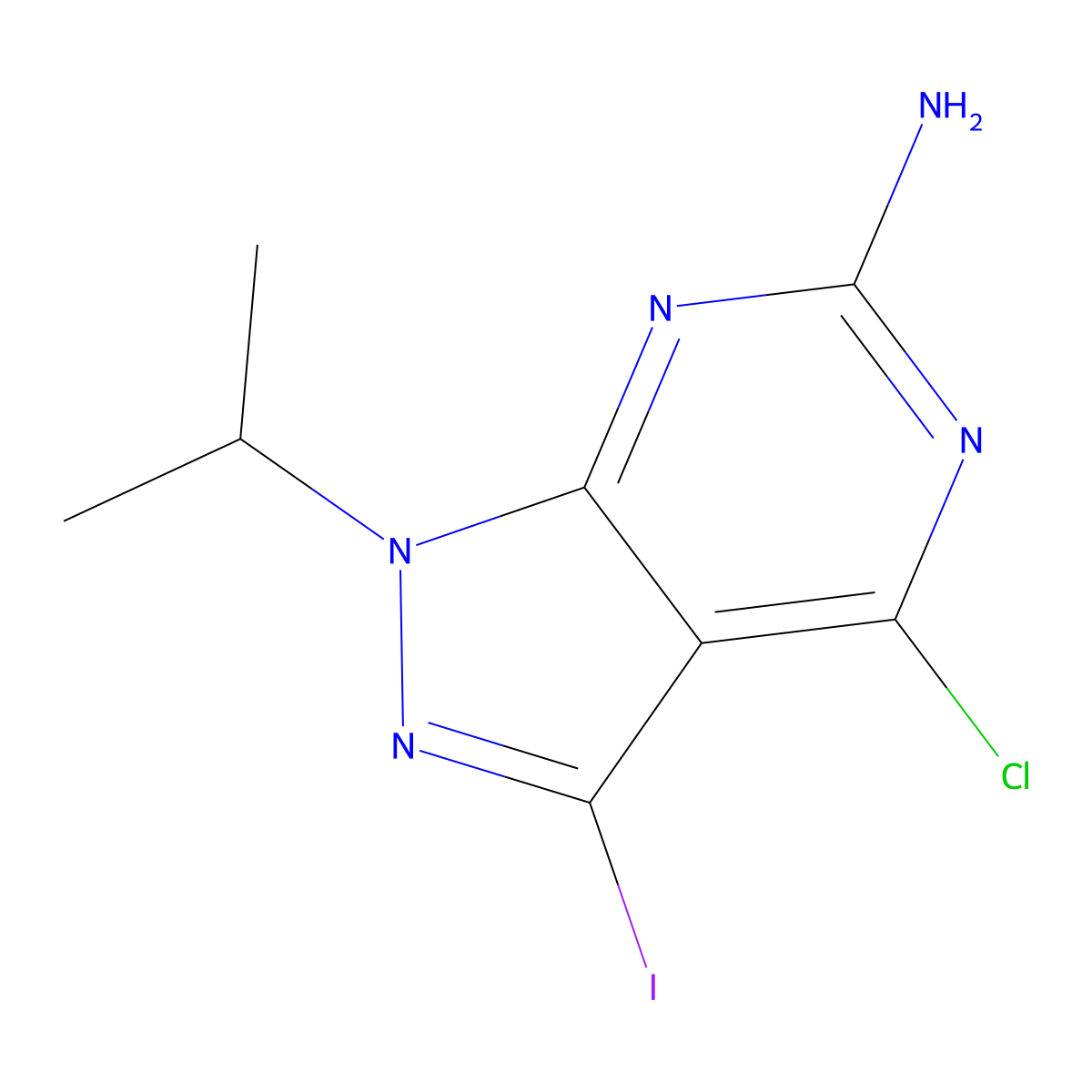 4-Chloro-3-iodo-1-isopropyl-1H-pyrazolo[3,4-d]pyrimidin-6-amine molecular structure, CAS 2359578-54-2