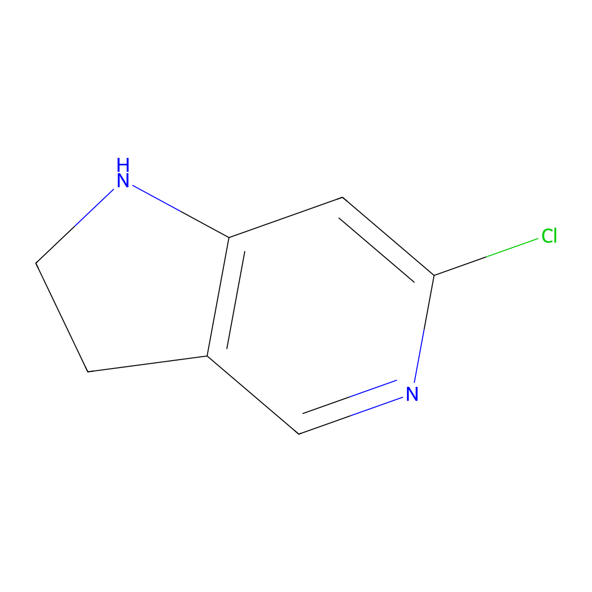 1H-Pyrrolo(3,2-c)pyridine, 2,3-dihydro-6-chloro- molecular structure, CAS 23596-25-0
