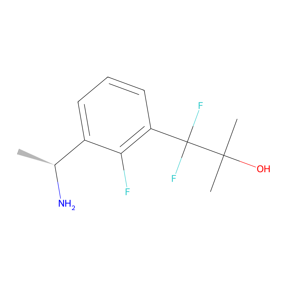 (R)-1-(3-(1-Aminoethyl)-2-fluorophenyl)-1,1-difluoro-2-methylpropan-2-ol molecular structure, CAS 2359690-82-5