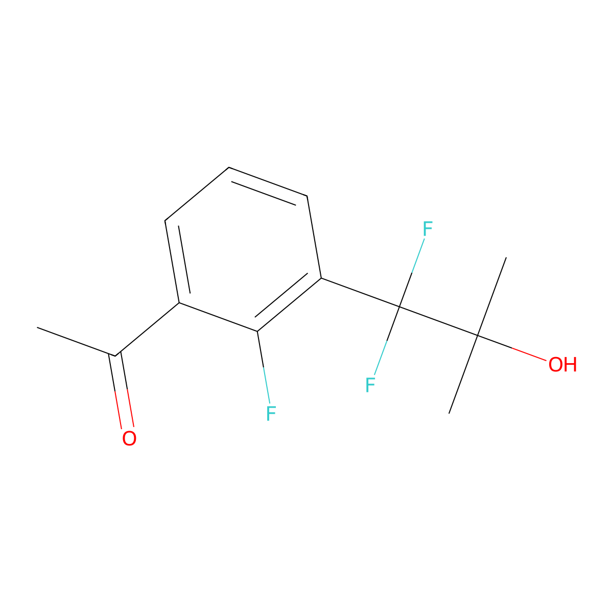 1-[3-(1,1-Difluoro-2-hydroxy-2-methyl-propyl)-2-fluoro-phenyl]ethanone molecular structure, CAS 2359693-37-9