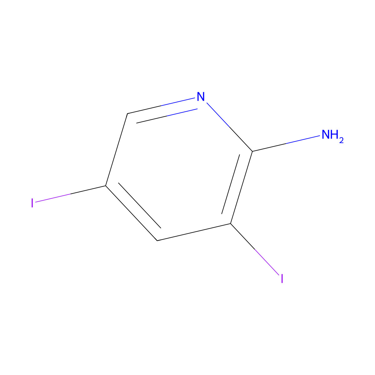 3,5-Diiodopyridin-2-amine molecular structure, CAS 23597-15-1