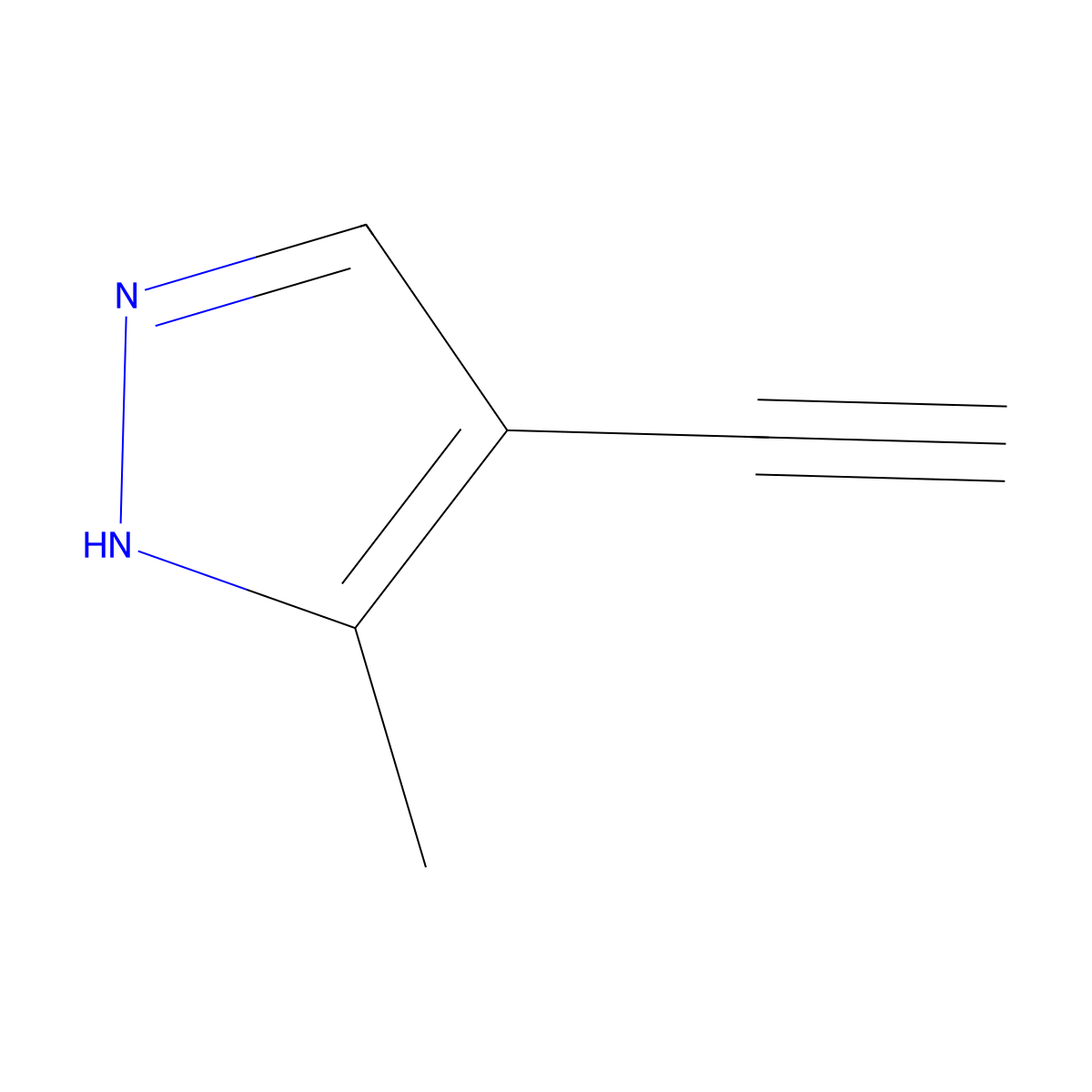 4-ethynyl-5-methyl-1H-pyrazole molecular structure, CAS 2359729-89-6