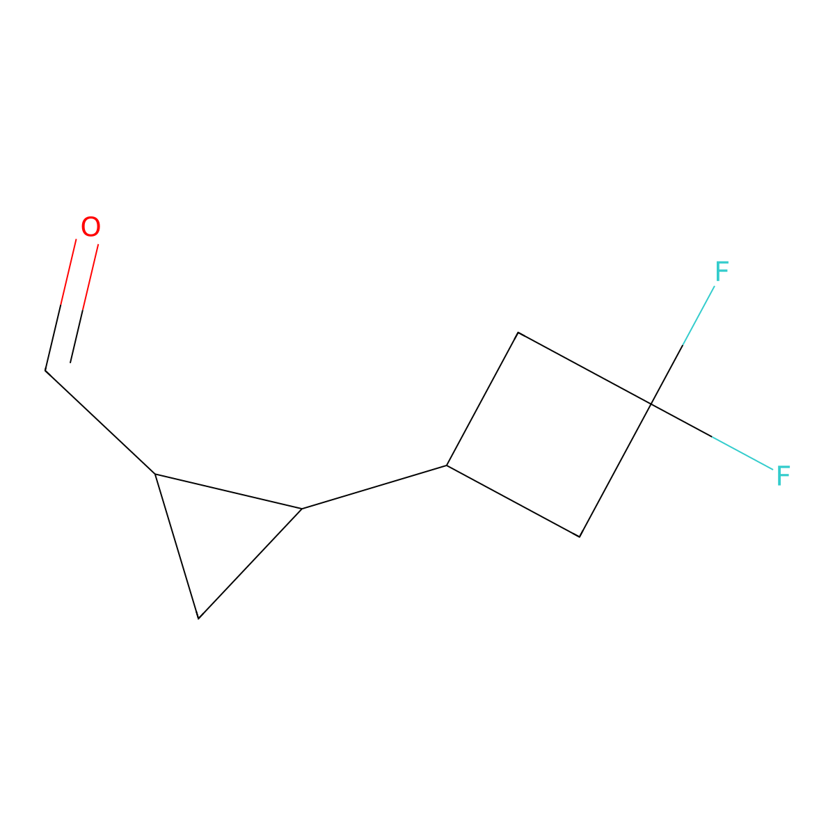 2-(3,3-Difluorocyclobutyl)cyclopropane-1-carbaldehyde molecular structure, CAS 2359856-92-9