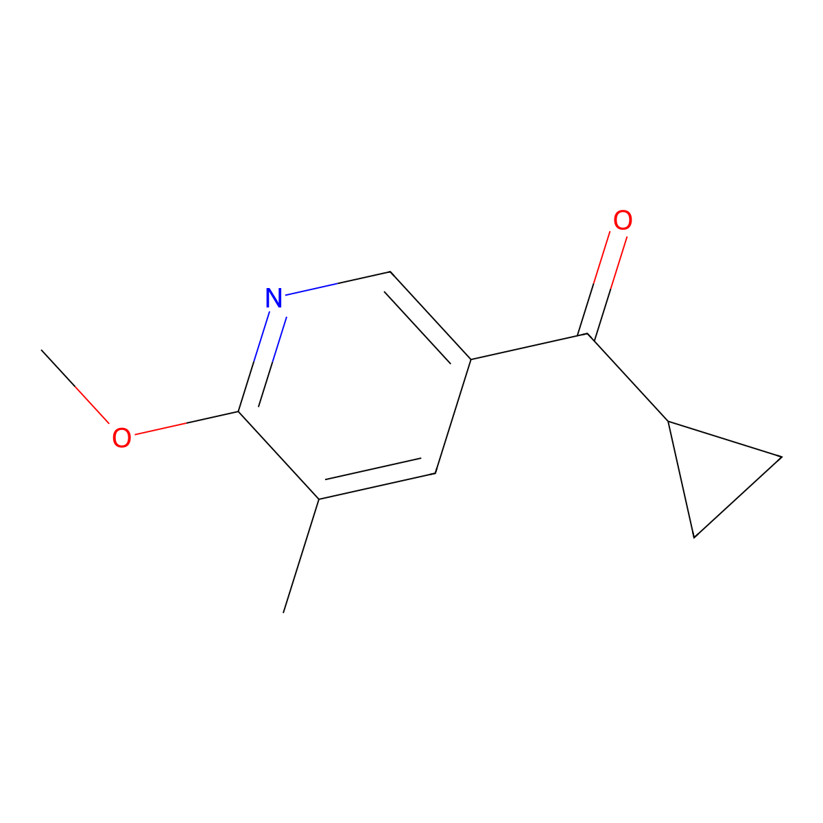 Cyclopropyl(6-methoxy-5-methyl-3-pyridinyl)methanone molecular structure, CAS 2359883-63-7