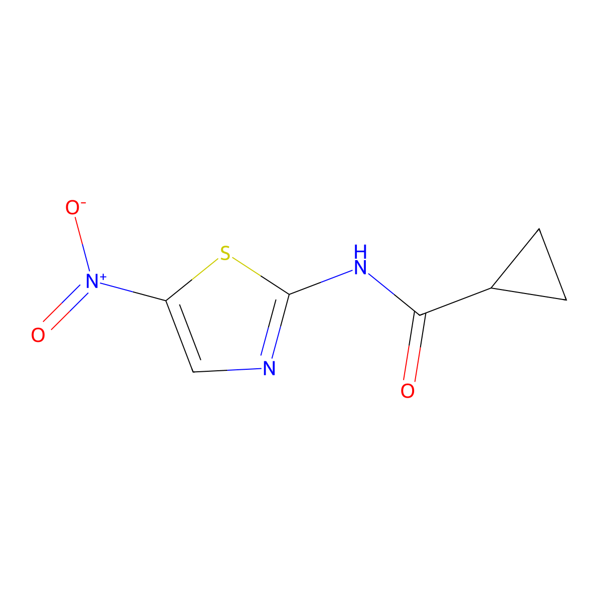 N-(5-nitro-1,3-thiazol-2-yl)cyclopropanecarboxamide molecular structure, CAS 23599-15-7
