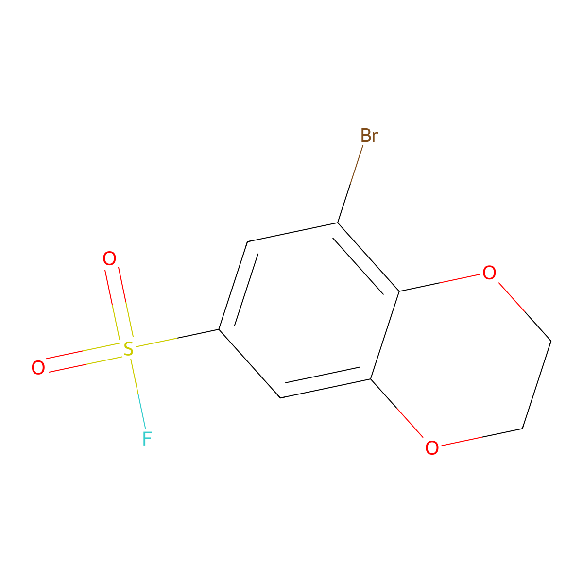 8-Bromo-2,3-dihydro-1,4-benzodioxine-6-sulfonyl fluoride molecular structure, CAS 2359947-33-2