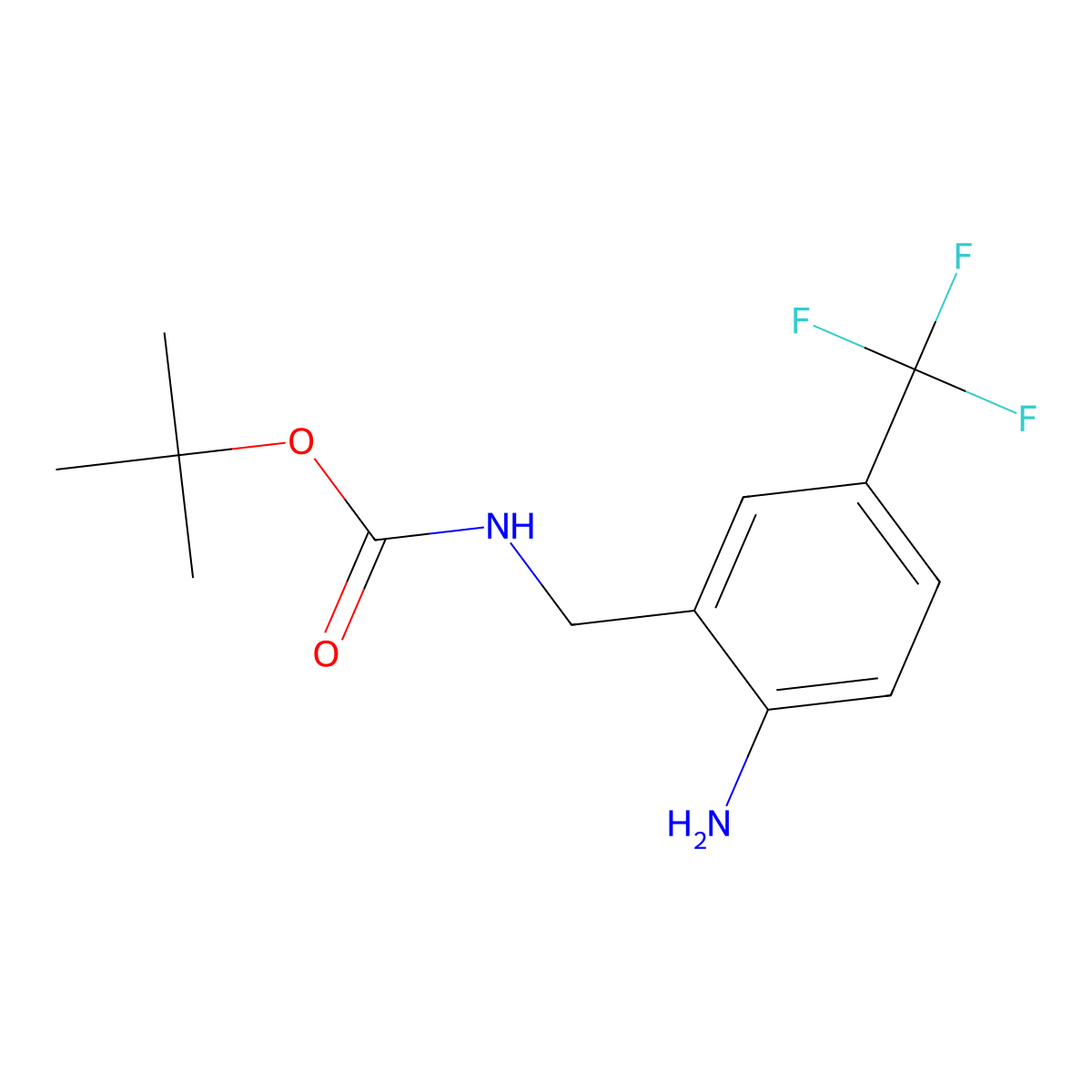 tert-butyl N-{[2-amino-5-(trifluoromethyl)phenyl]methyl}carbamate molecular structure, CAS 2359961-43-4