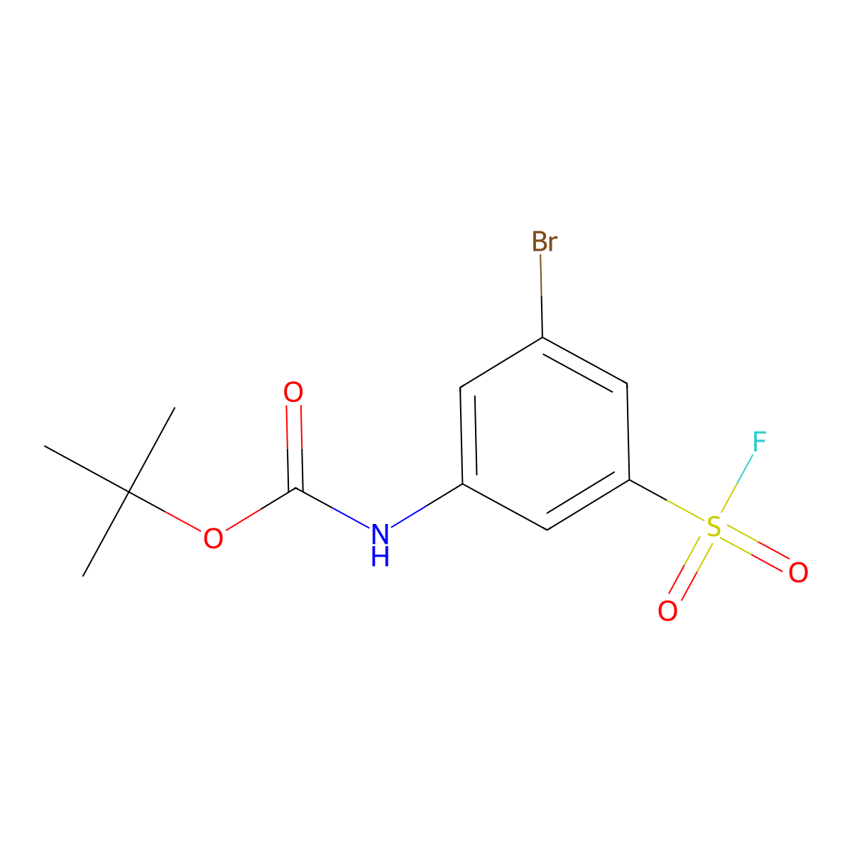 tert-butyl N-[3-bromo-5-(fluorosulfonyl)phenyl]carbamate molecular structure, CAS 2359989-32-3