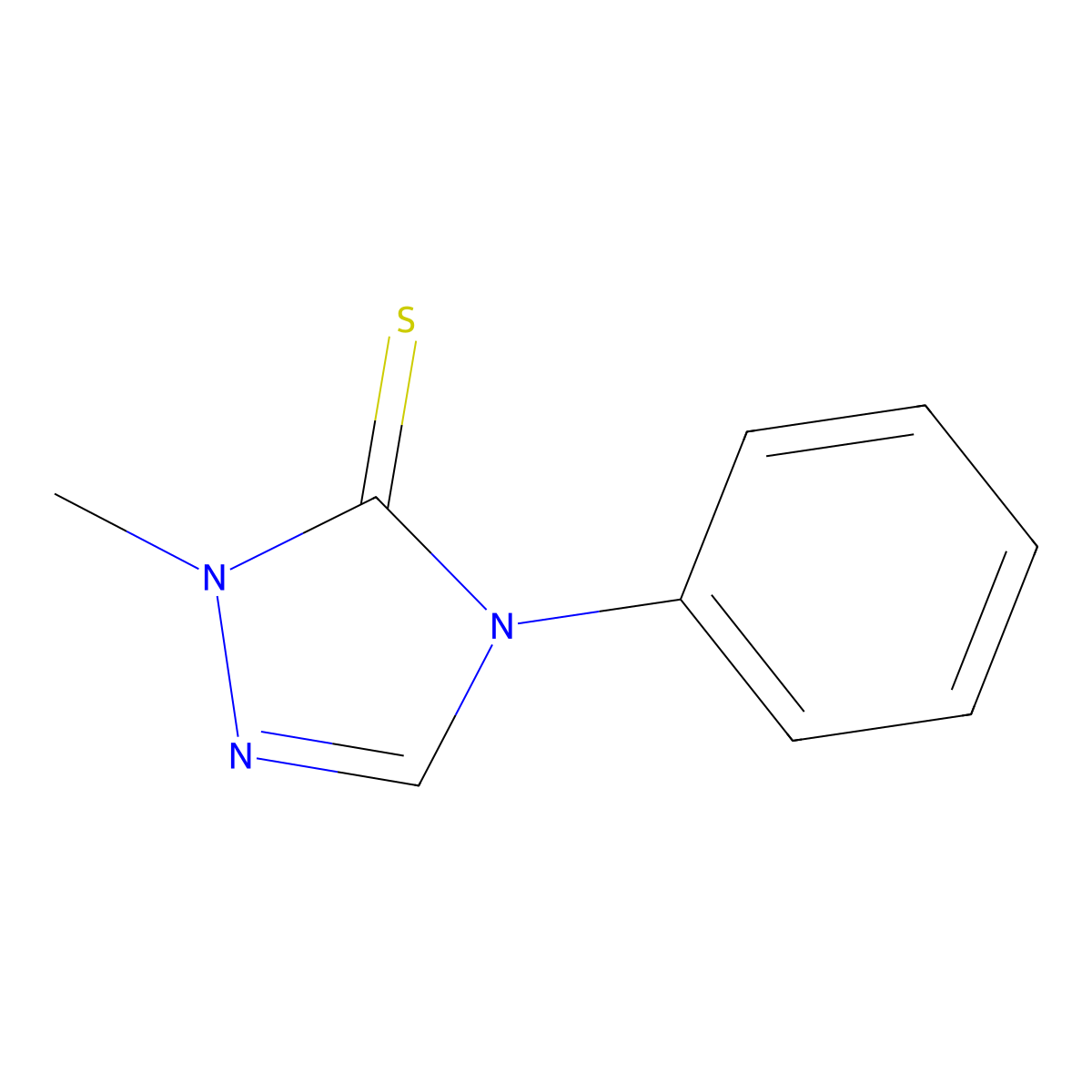 2-Methyl-4-phenyl-1,2,4-triazole-3-thione molecular structure, CAS 2360-40-9
