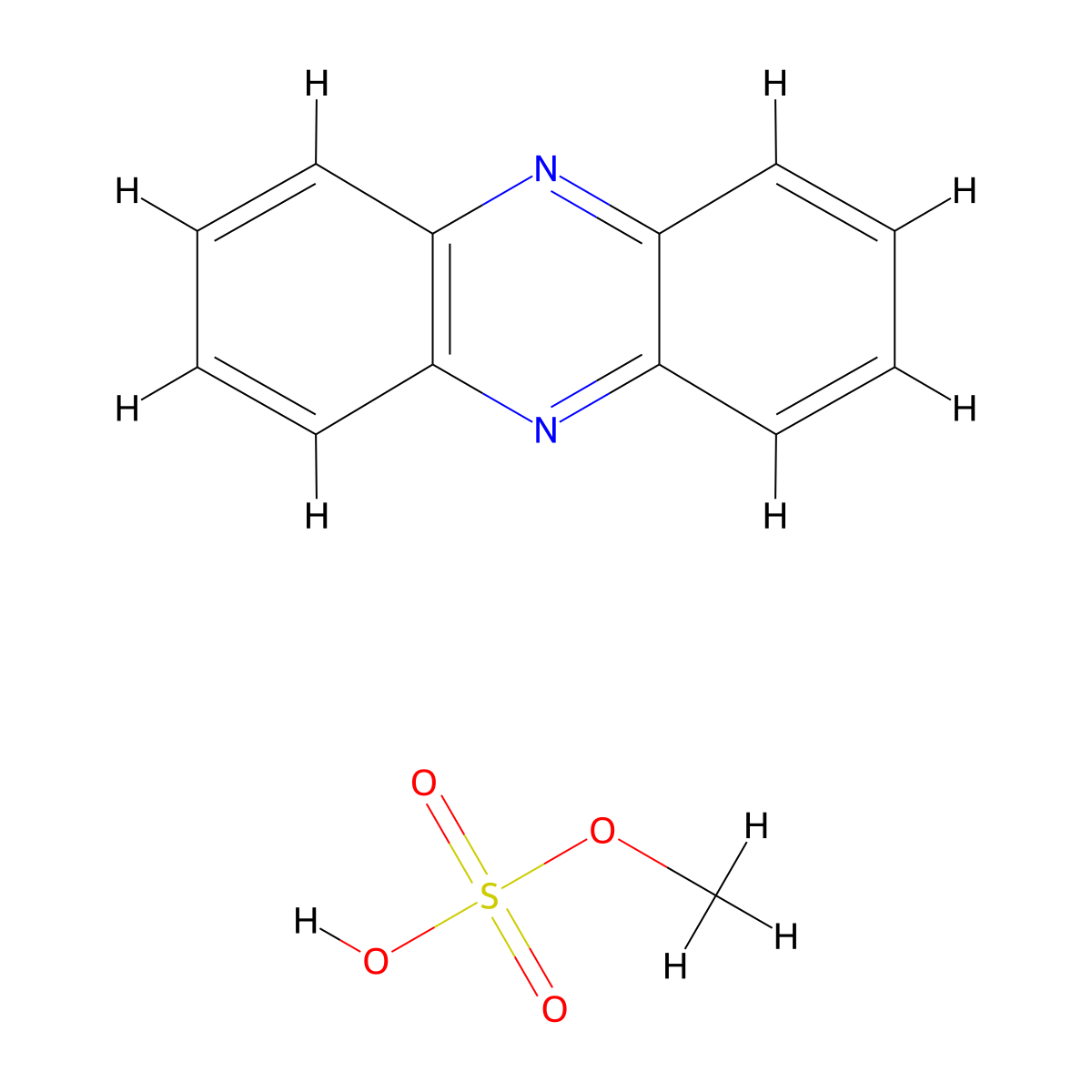 Methyl hydrogen sulfate;phenazine molecular structure, CAS 2360-48-7