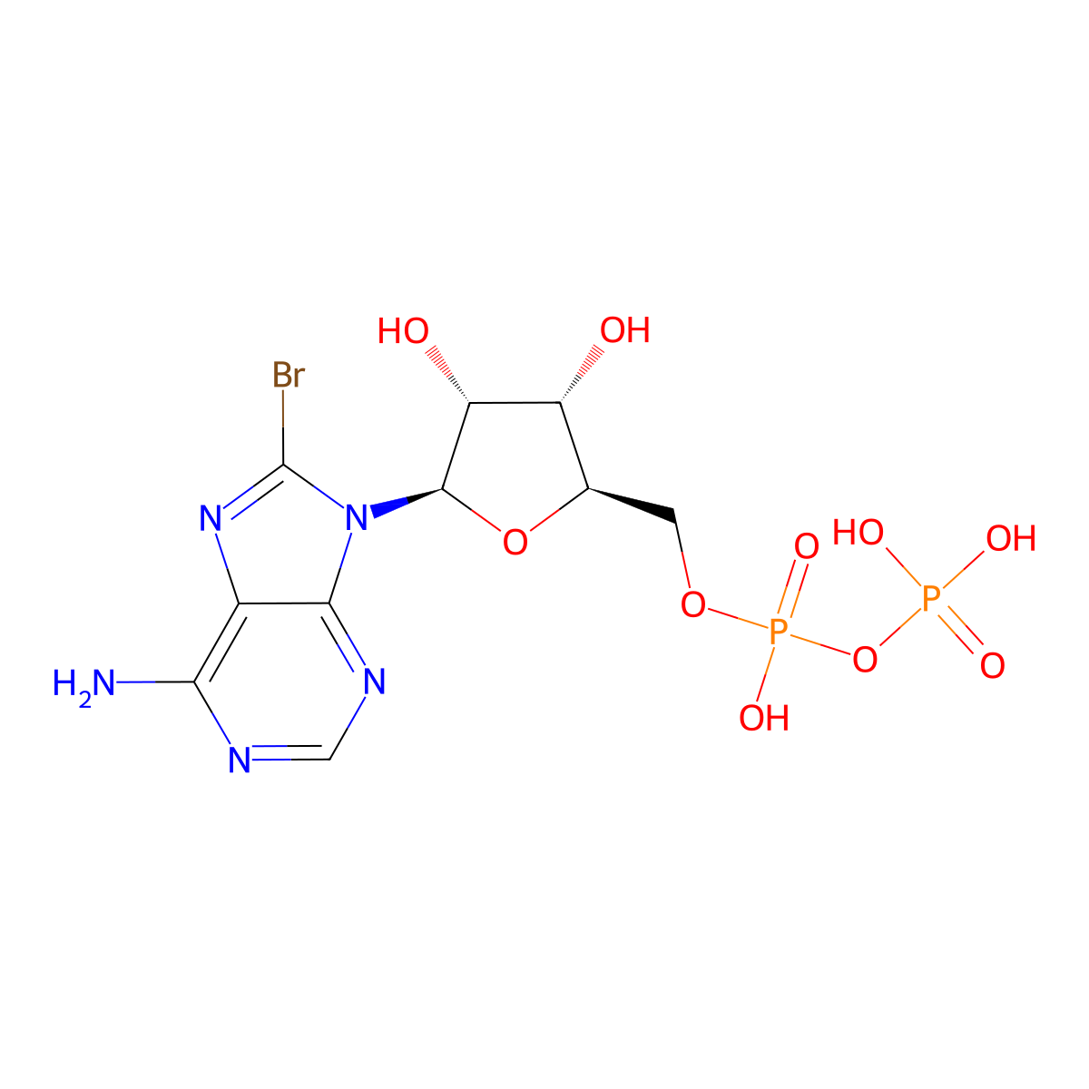 8-Bromoadenosine 5'-diphosphate molecular structure, CAS 23600-16-0