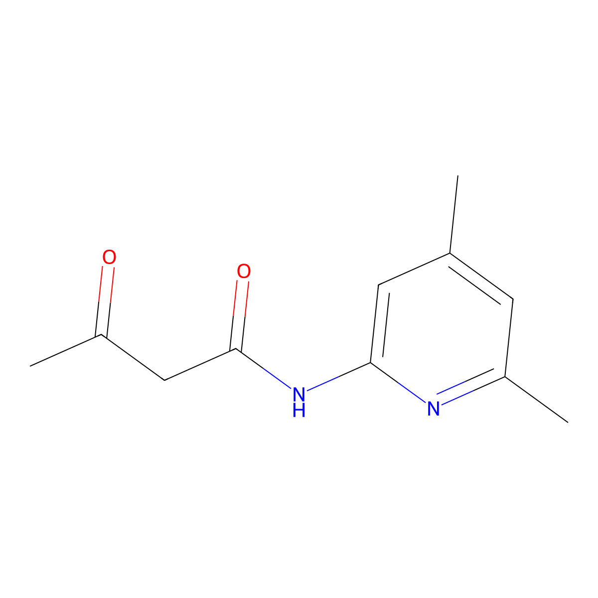 N-(4,6-dimethylpyridin-2-yl)-3-oxobutanamide molecular structure, CAS 23600-26-2