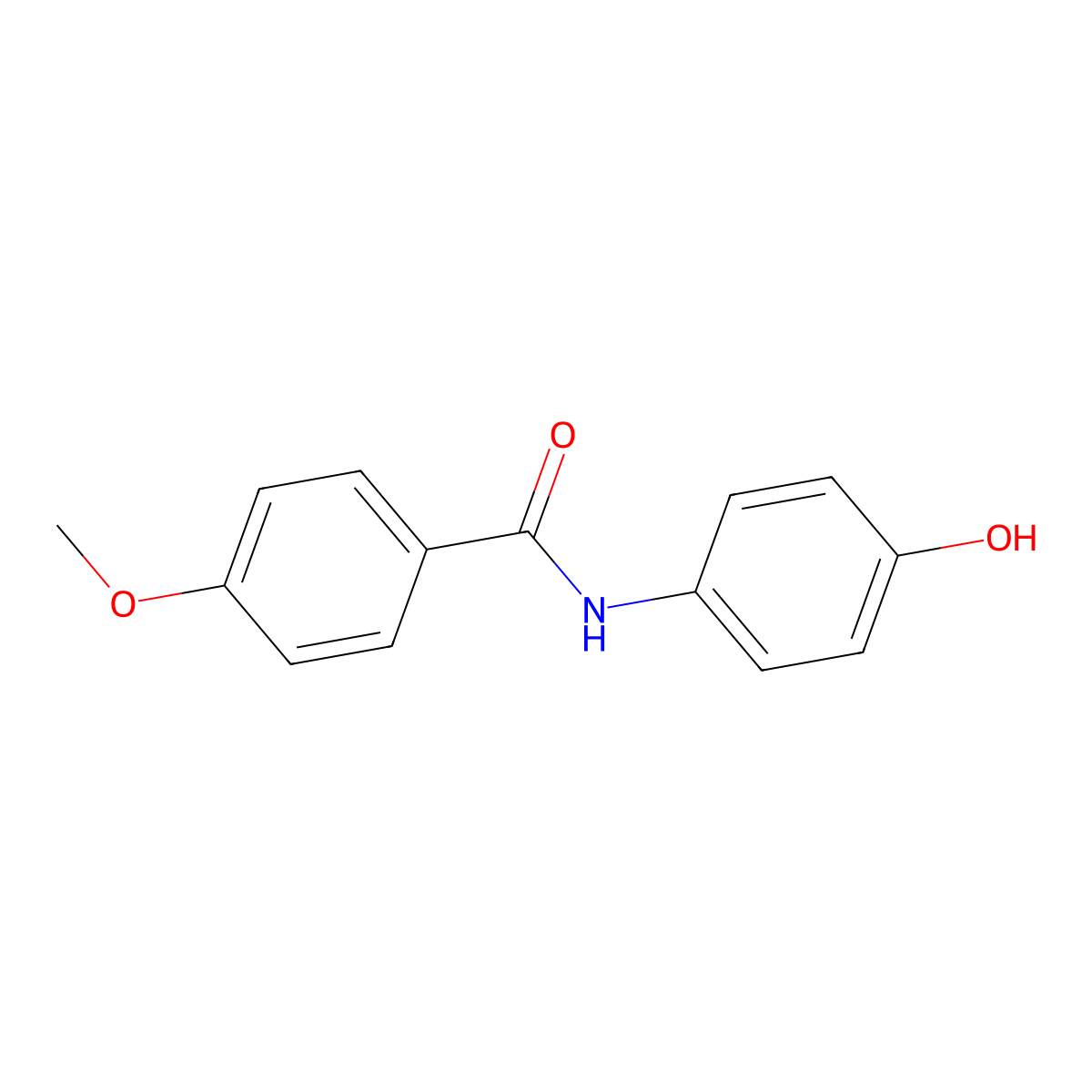 N-(4-Hydroxyphenyl)-4-methoxybenzamide molecular structure, CAS 23600-48-8