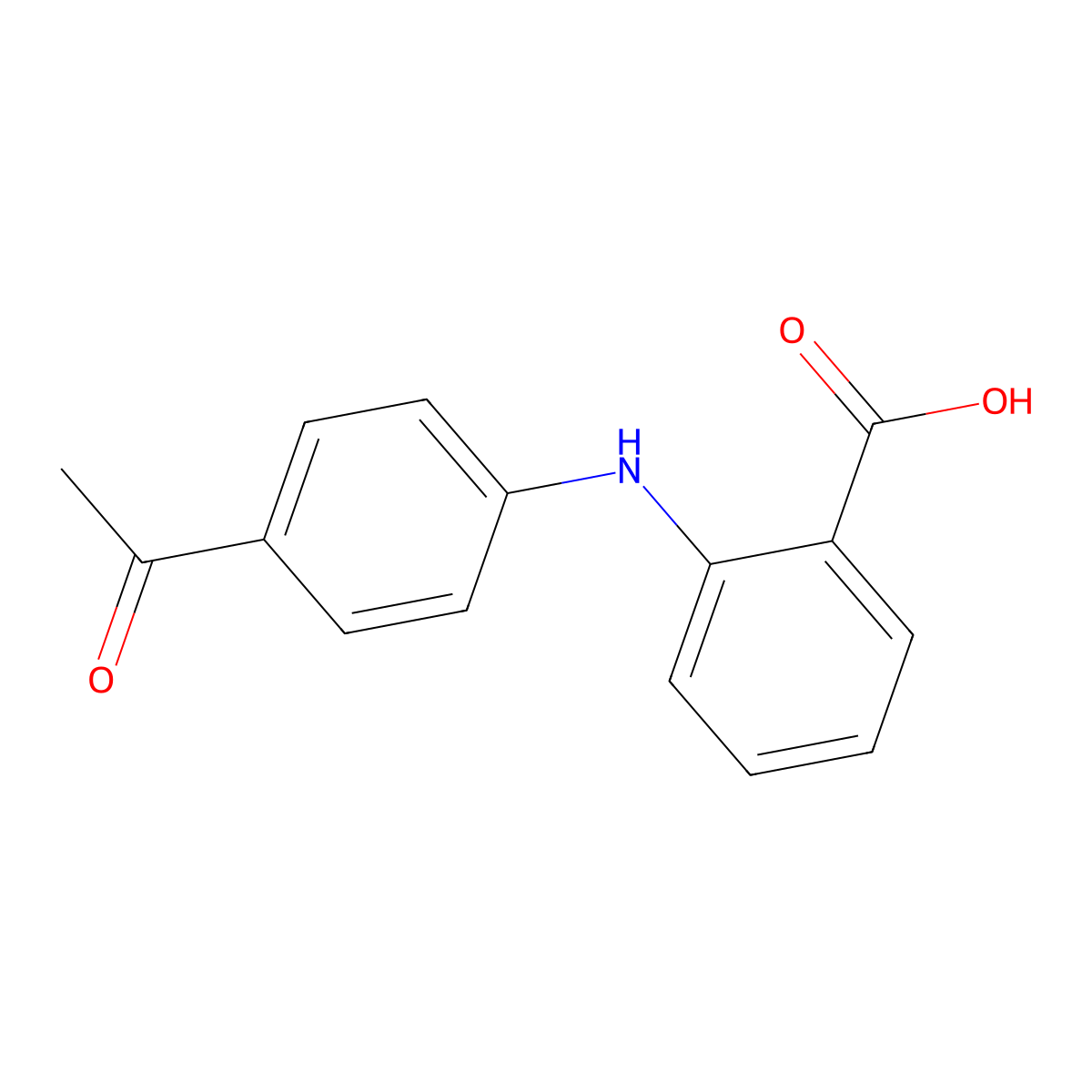 2-[(4-Acetylphenyl)amino]benzoic acid molecular structure, CAS 23600-82-0