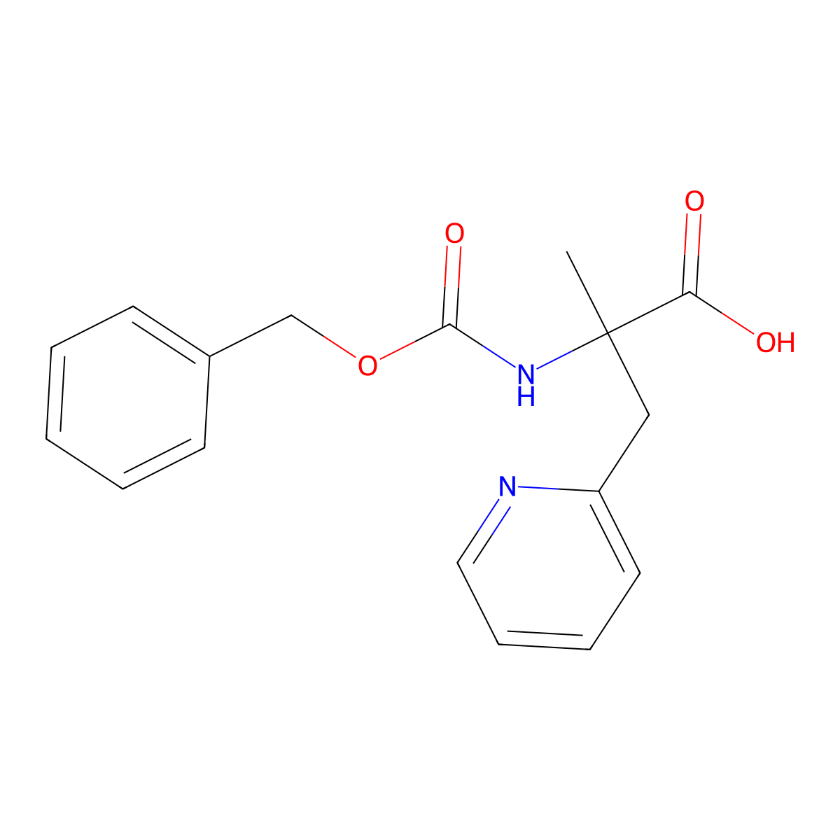 2-{[(Benzyloxy)carbonyl]amino}-2-methyl-3-(pyridin-2-yl)propanoic acid molecular structure, CAS 2360000-63-9
