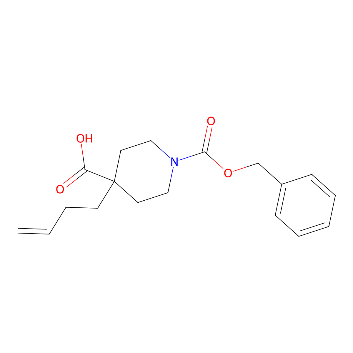 1-[(Benzyloxy)carbonyl]-4-(but-3-en-1-yl)piperidine-4-carboxylic acid molecular structure, CAS 2360002-33-9