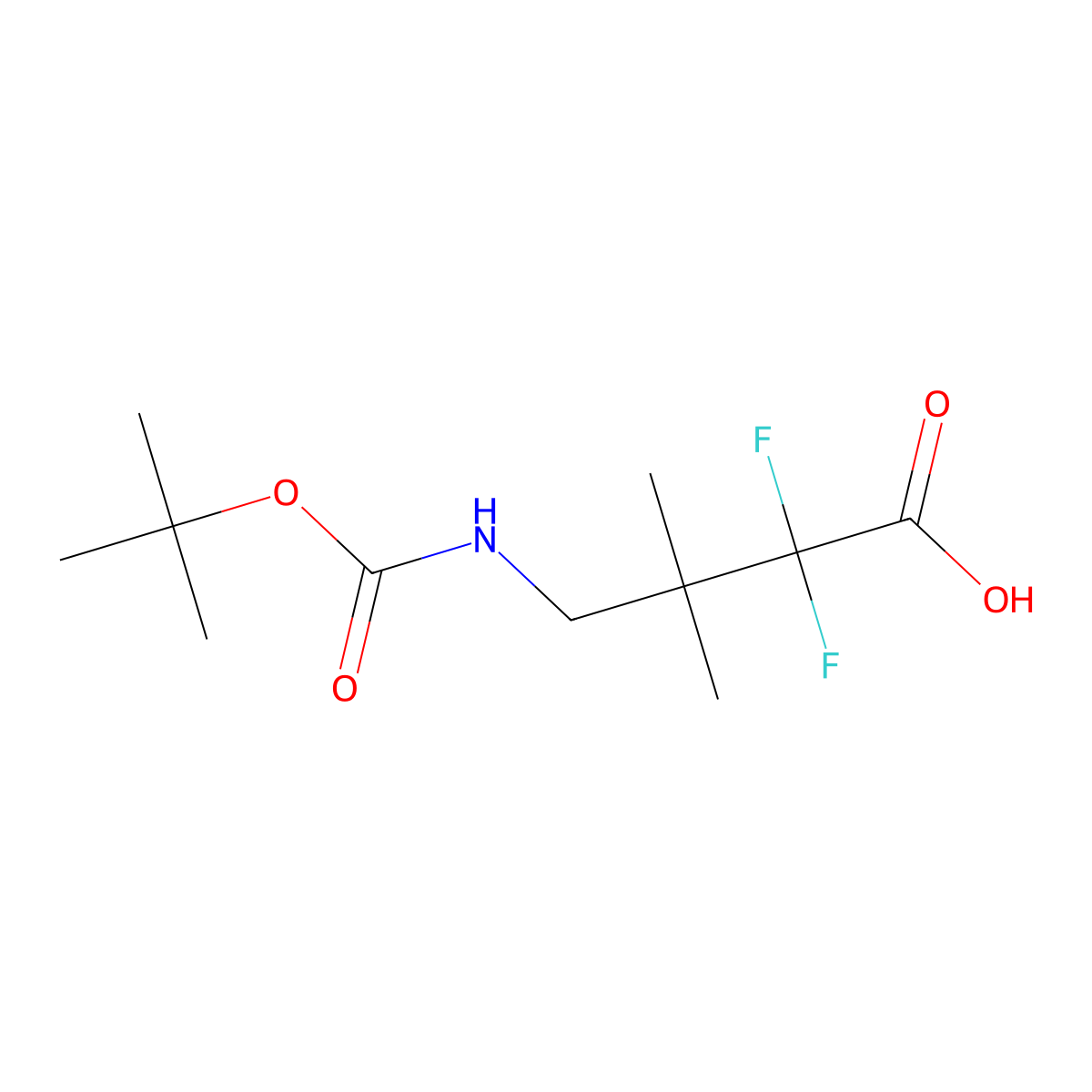 4-{[(Tert-butoxy)carbonyl]amino}-2,2-difluoro-3,3-dimethylbutanoic acid molecular structure, CAS 2360039-28-5