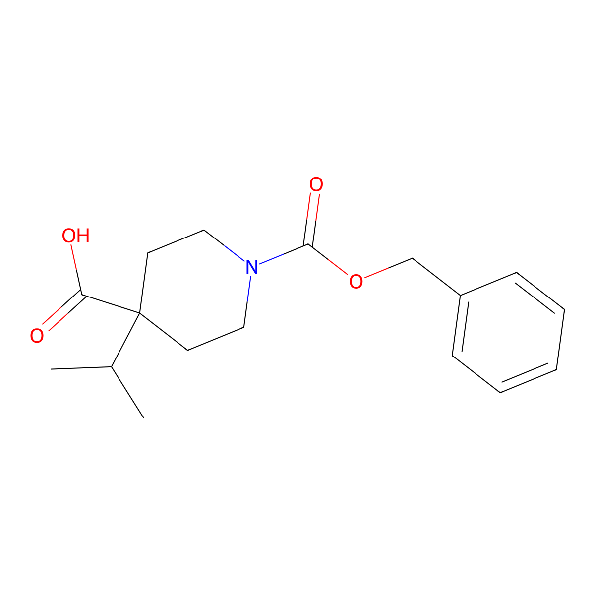 1-[(Benzyloxy)carbonyl]-4-(propan-2-yl)piperidine-4-carboxylic acid molecular structure, CAS 2360054-71-1