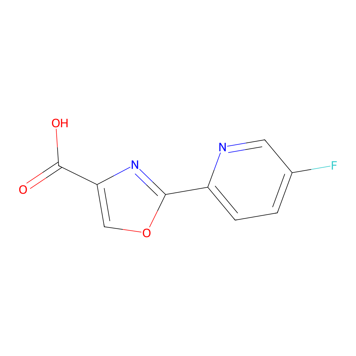2-(5-Fluoropyridin-2-yl)-1,3-oxazole-4-carboxylic acid molecular structure, CAS 2360056-05-7