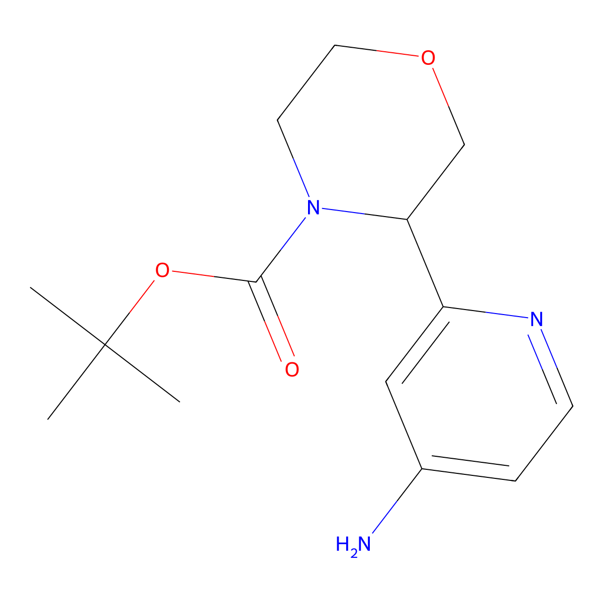 Tert-butyl 3-(4-aminopyridin-2-yl)morpholine-4-carboxylate molecular structure, CAS 2360097-03-4
