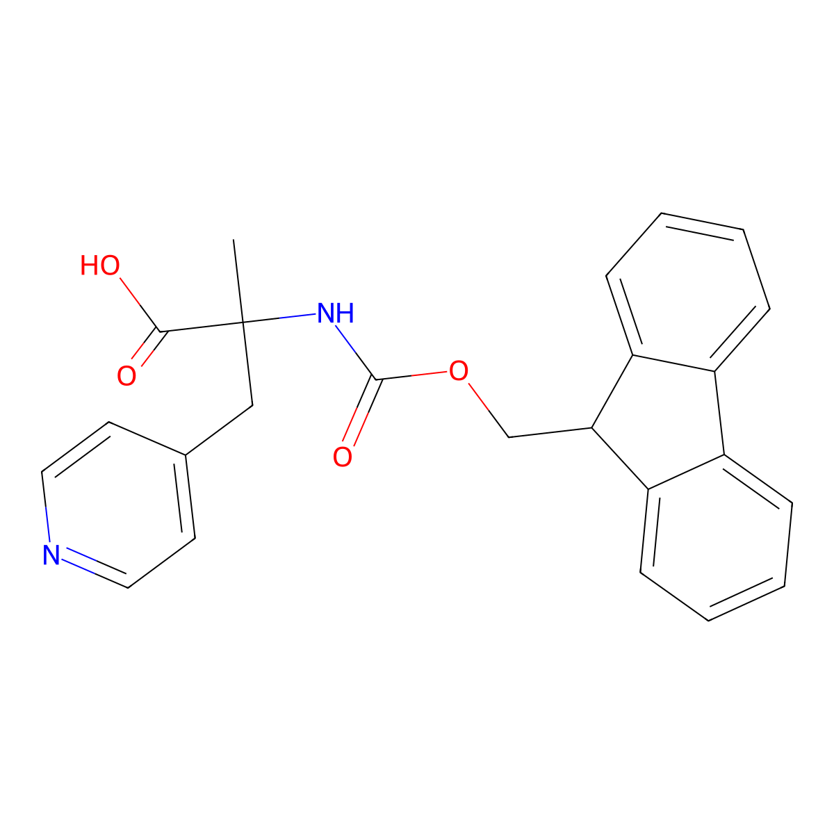 2-({[(9H-fluoren-9-yl)methoxy]carbonyl}amino)-2-methyl-3-(pyridin-4-yl)propanoic acid molecular structure, CAS 2360100-04-3
