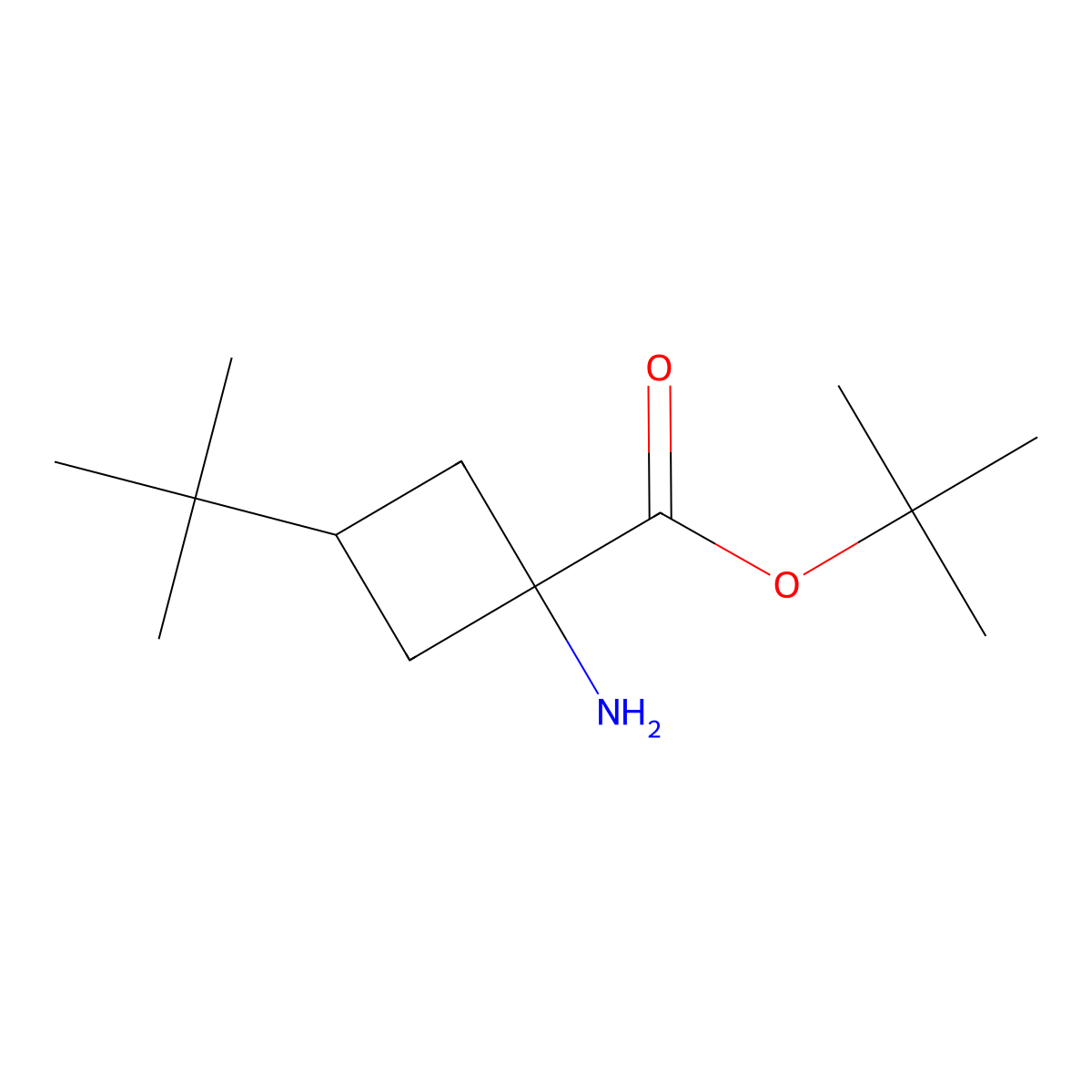 Tert-butyl 1-amino-3-tert-butylcyclobutane-1-carboxylate molecular structure, CAS 2360103-86-0
