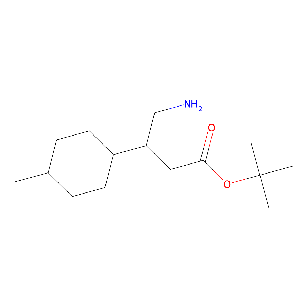 Tert-butyl 4-amino-3-(4-methylcyclohexyl)butanoate molecular structure, CAS 2360112-42-9
