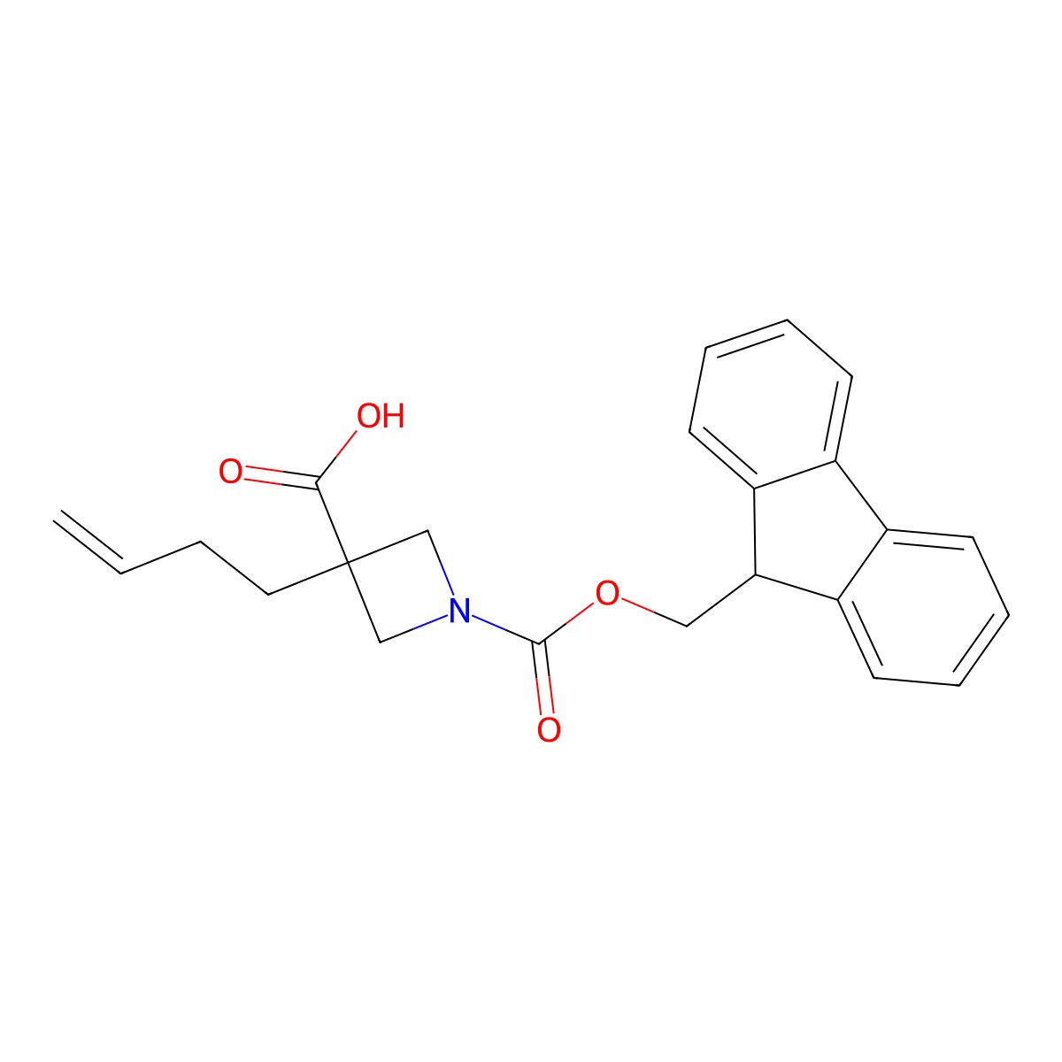 3-But-3-enyl-1-(9H-fluoren-9-ylmethoxycarbonyl)azetidine-3-carboxylic acid molecular structure, CAS 2360159-36-8