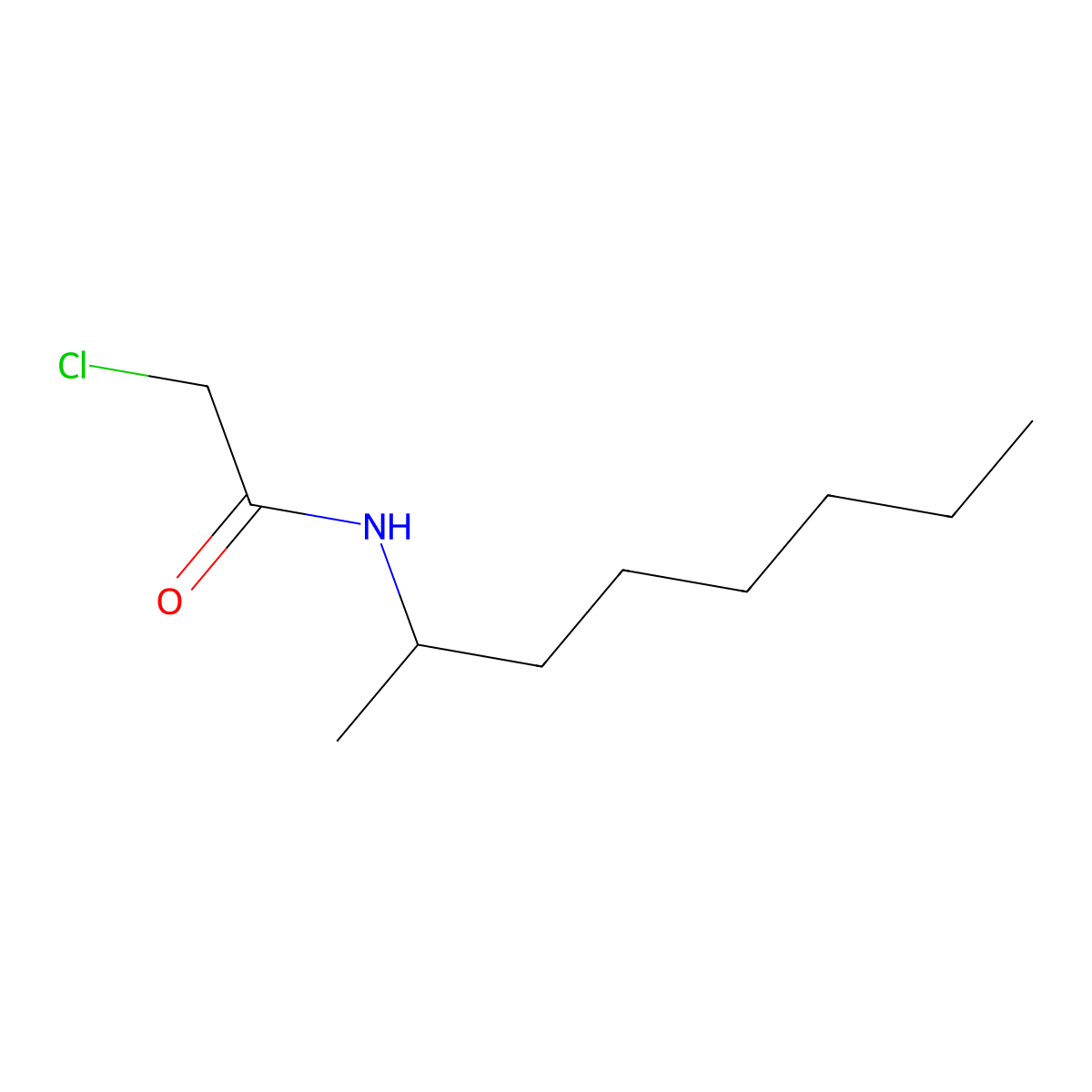 2-Chloro-N-(1-methylheptyl)acetamide molecular structure, CAS 23602-04-2